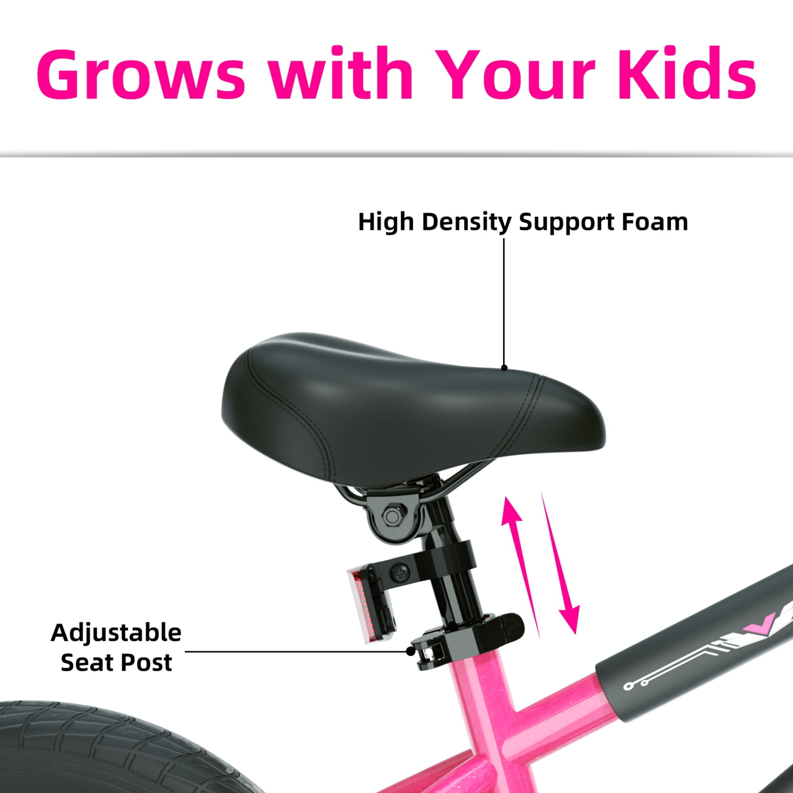 XJD BMX Style Kids Bike with Training Wheels and Coaster Brake (Pink, 16 in) 0wl5z