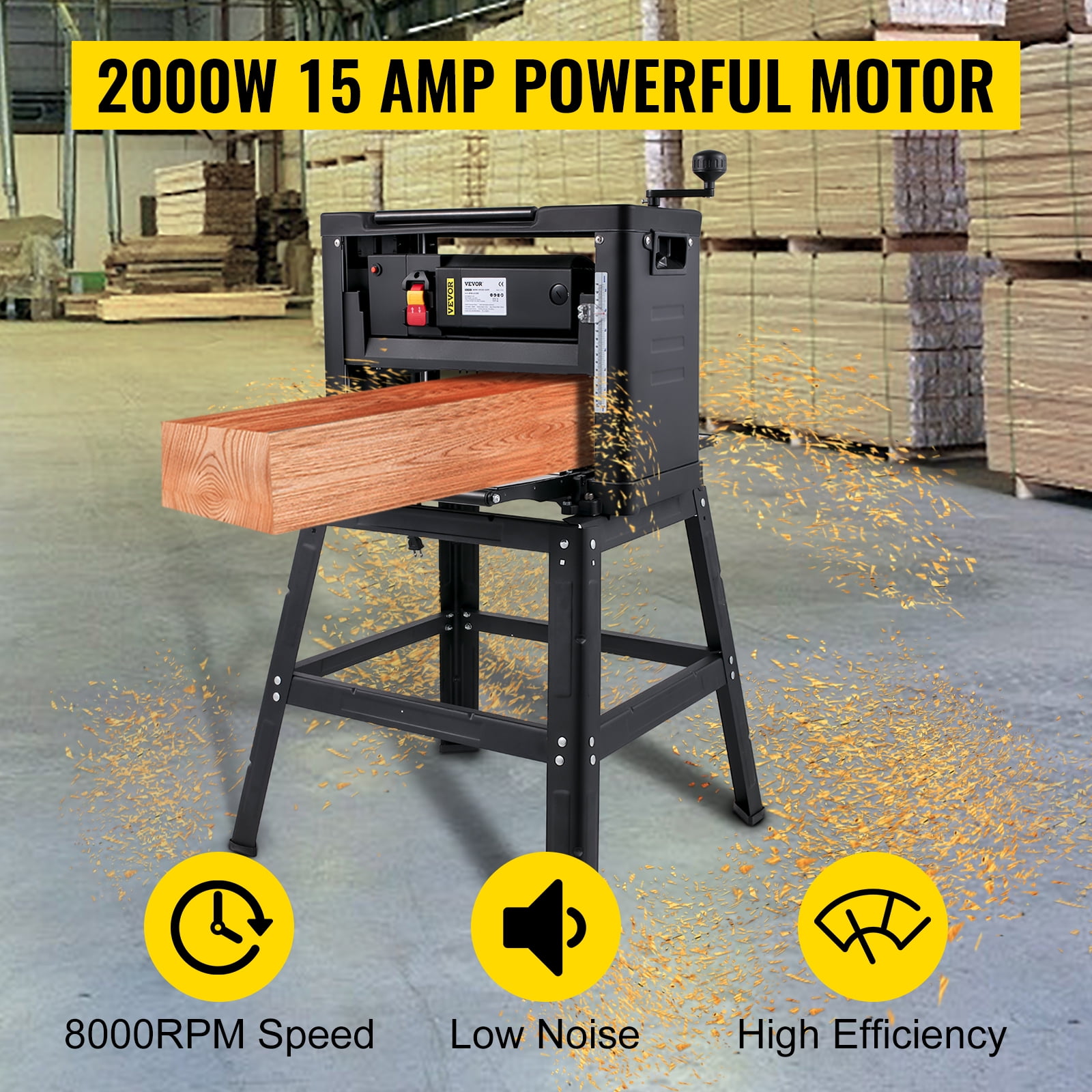 BENTISM 13 in. Woodworking Thickness Planer with Stand and Dust Exhaust (13 in.) vik7m