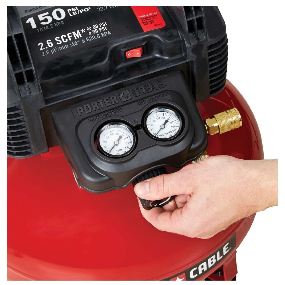 PORTER-CABLE C2002-ECOM Oil-Free Pancake Air Compressor (6 gal) uhukt
