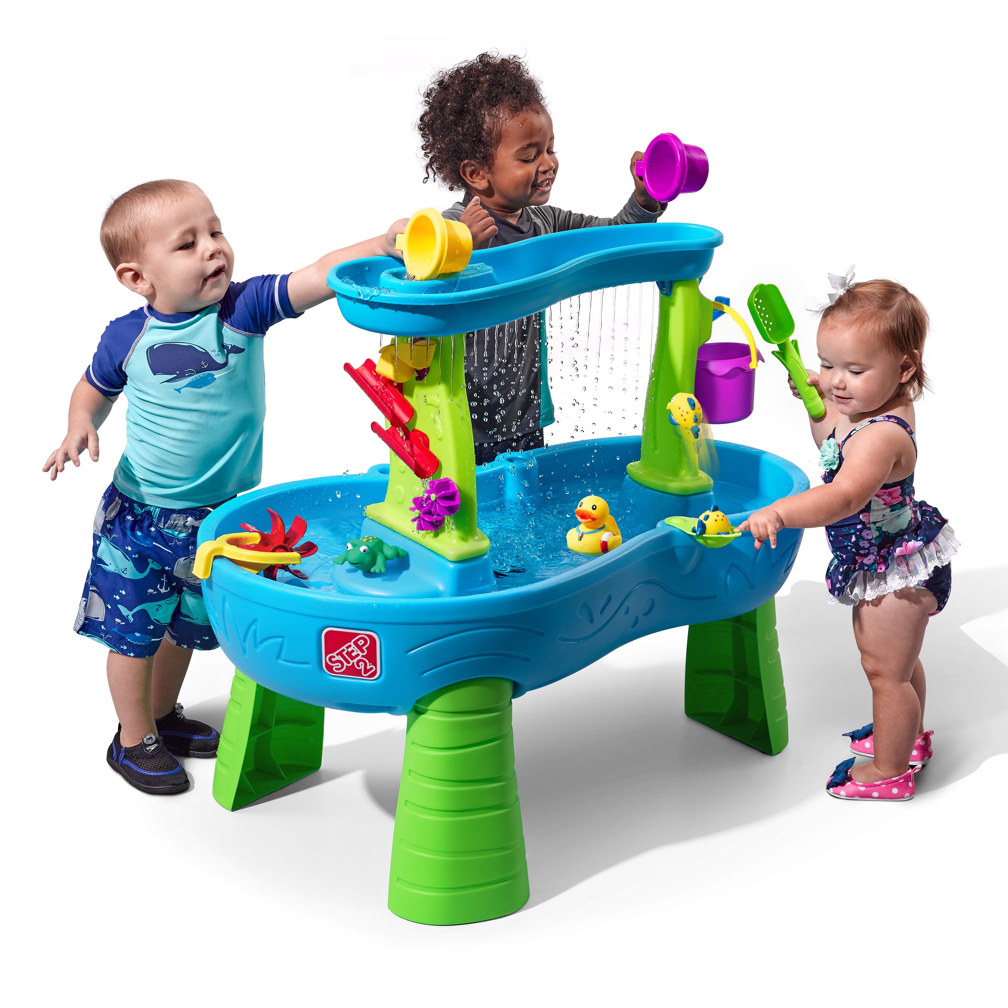 Step2 Rain Showers Splash Pond Water Table with Waterfall Tray (Blue, 5 gal) 4qb6e