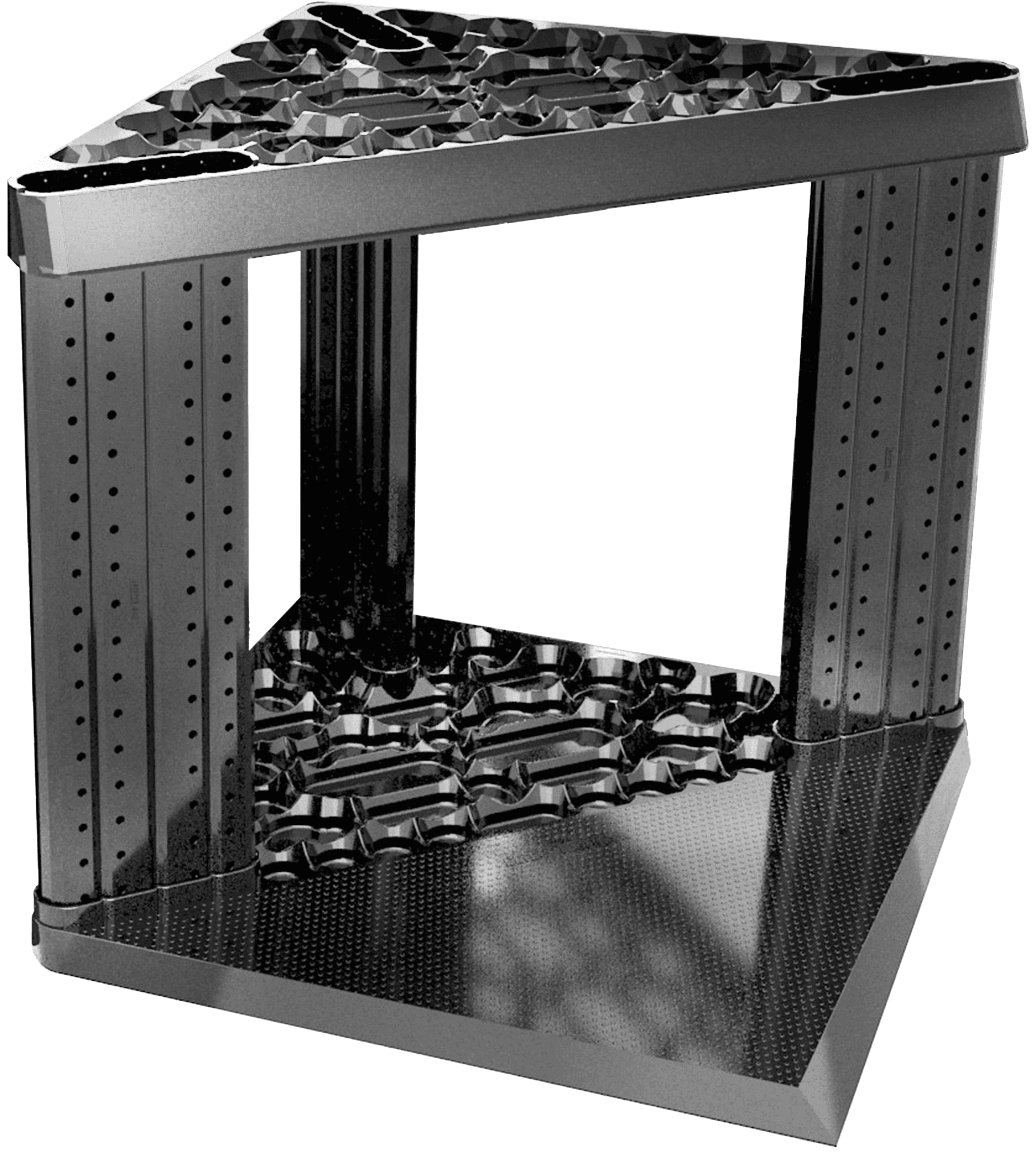 PeerBasics Garage Tool Organizer Rack with 40-Tool Storage Capacity (Black, 21 in x 21 in x 21.25 in) 4rasl