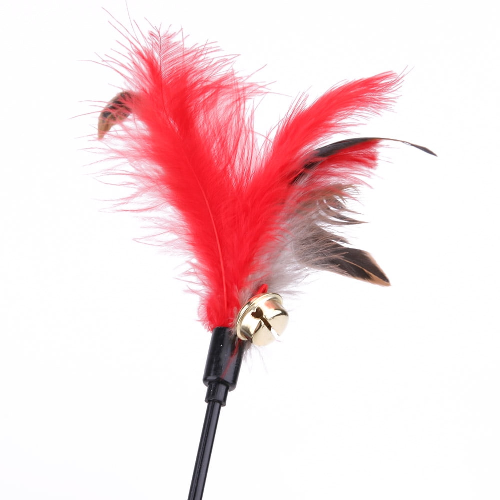 Diamondo Cat Kitten Interactive Teaser Wand Toy with Turkey Feathers (5 Pack) wwyu6