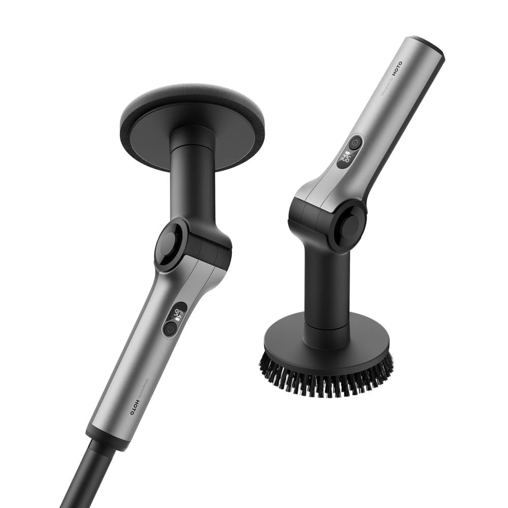 HOTO Flexi Electric Spin Scrubber with Smart Display and 8 Brush Heads (Black, 53.8 in) rulph