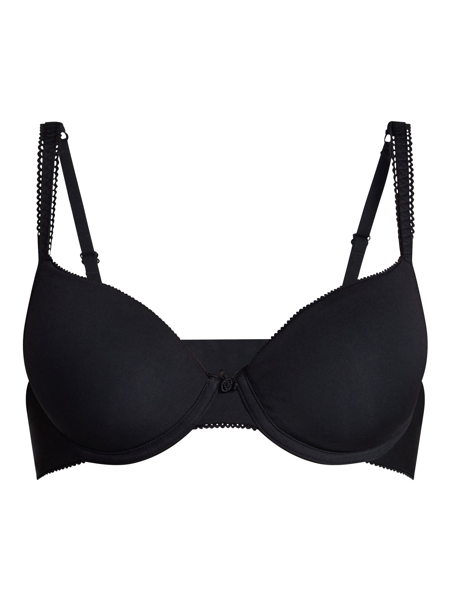 No Boundaries Micro Lightly Lined Demi T-Shirt Bra (Black, 34B) jqok7