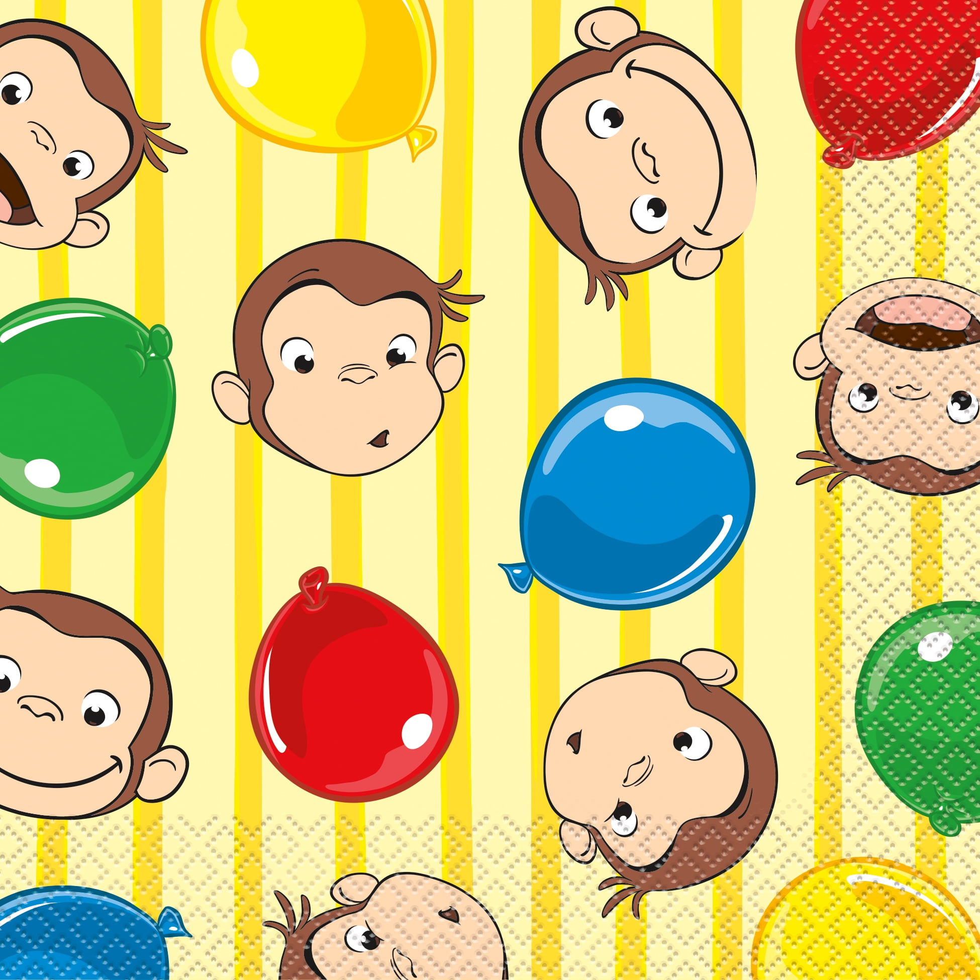 Unique Curious George Birthday Party Supplies Set (9 in Plates, 6.5 in Napkins, 1 ct Sticker) qq28l