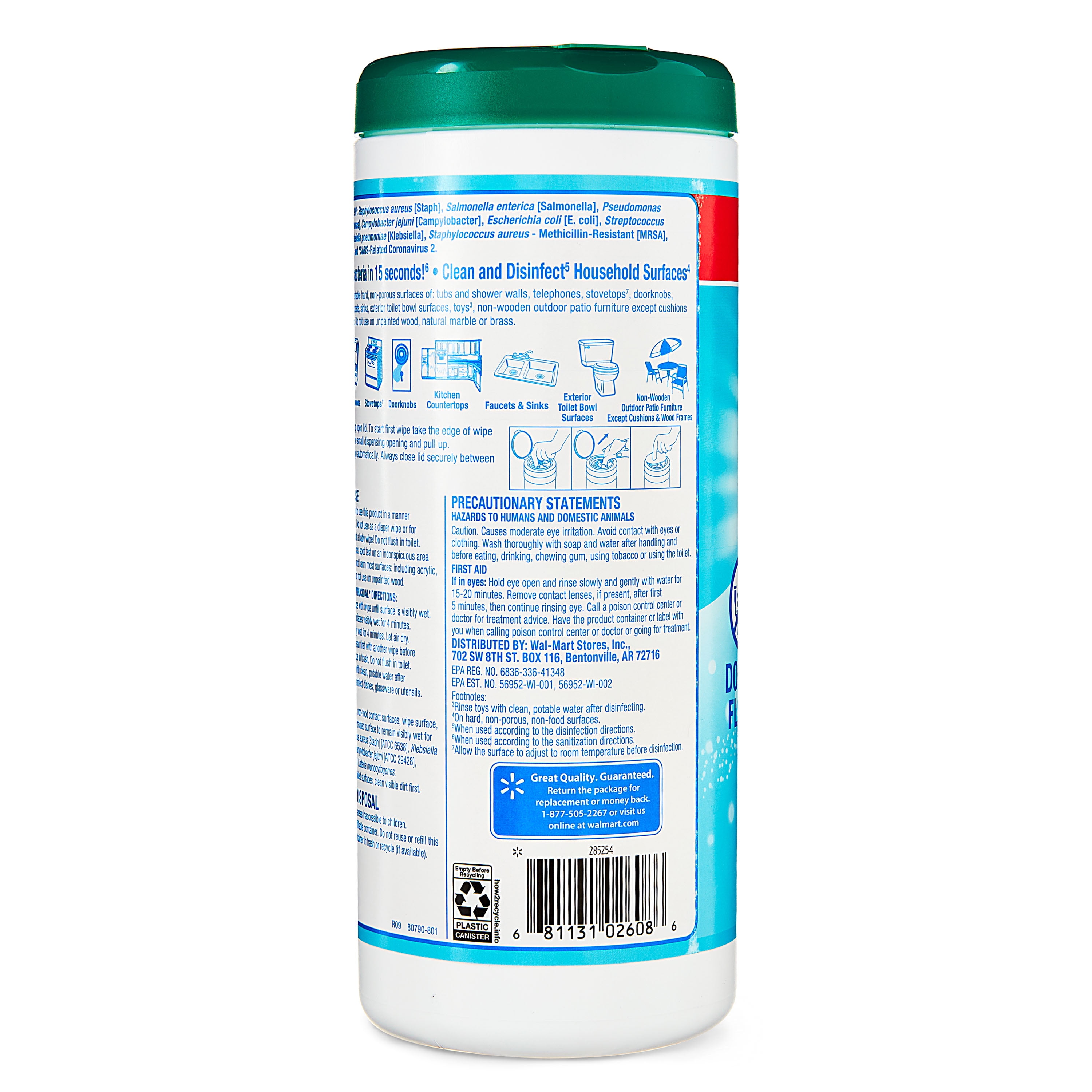 Great Value Disinfecting Wipes, Fresh Scent (Green, 35 Count) nkm01