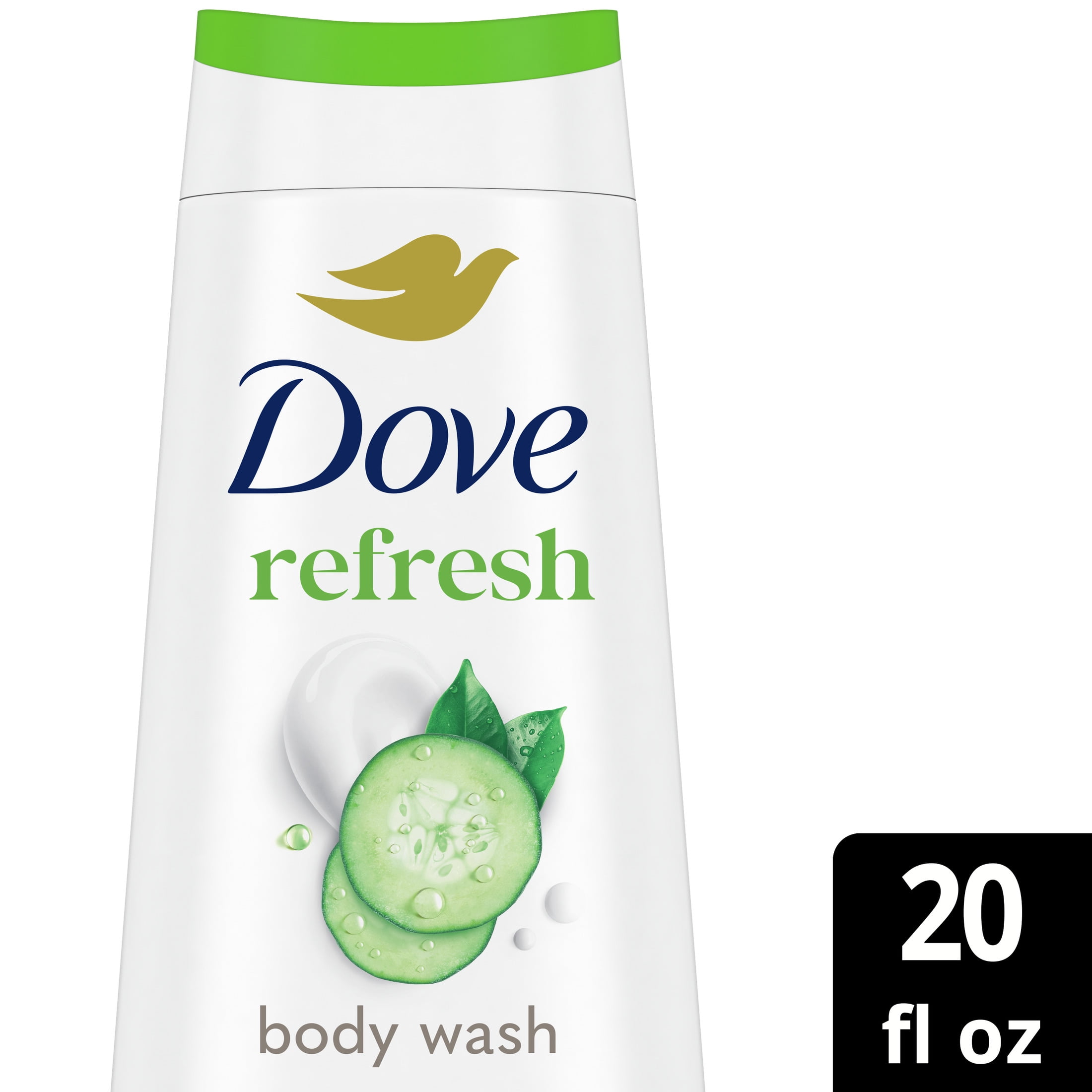 Dove Refreshing Cucumber and Green Tea Body Wash Moisturizing Skin Cleanser (Green, 3 Pack of 20 oz) qqjio