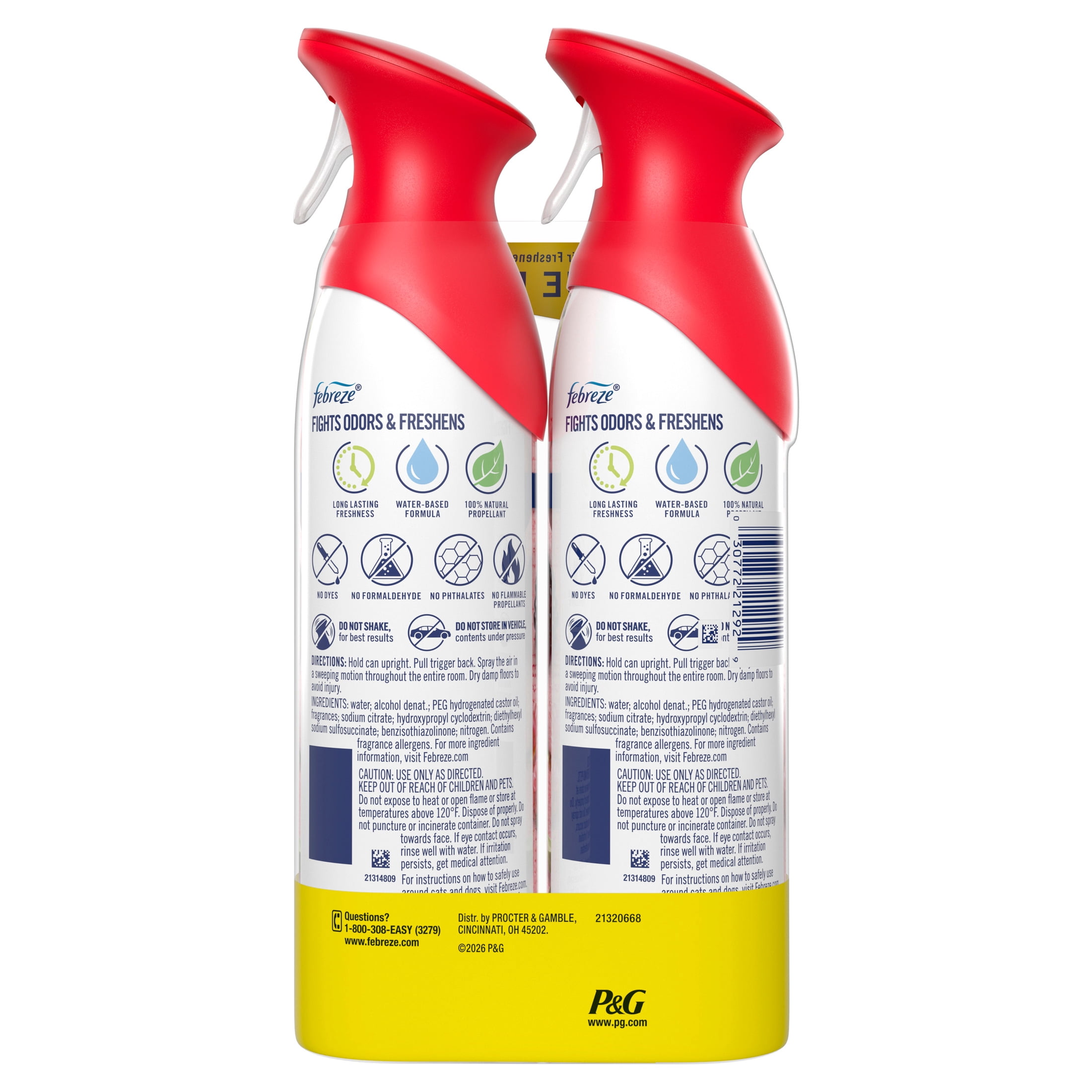 Febreze Air Mist Air Freshener Spray, Cherries & Berries Scent, Odor Eliminator (Cherries & Berries, 16.2 oz, 2 Pack) nve1x