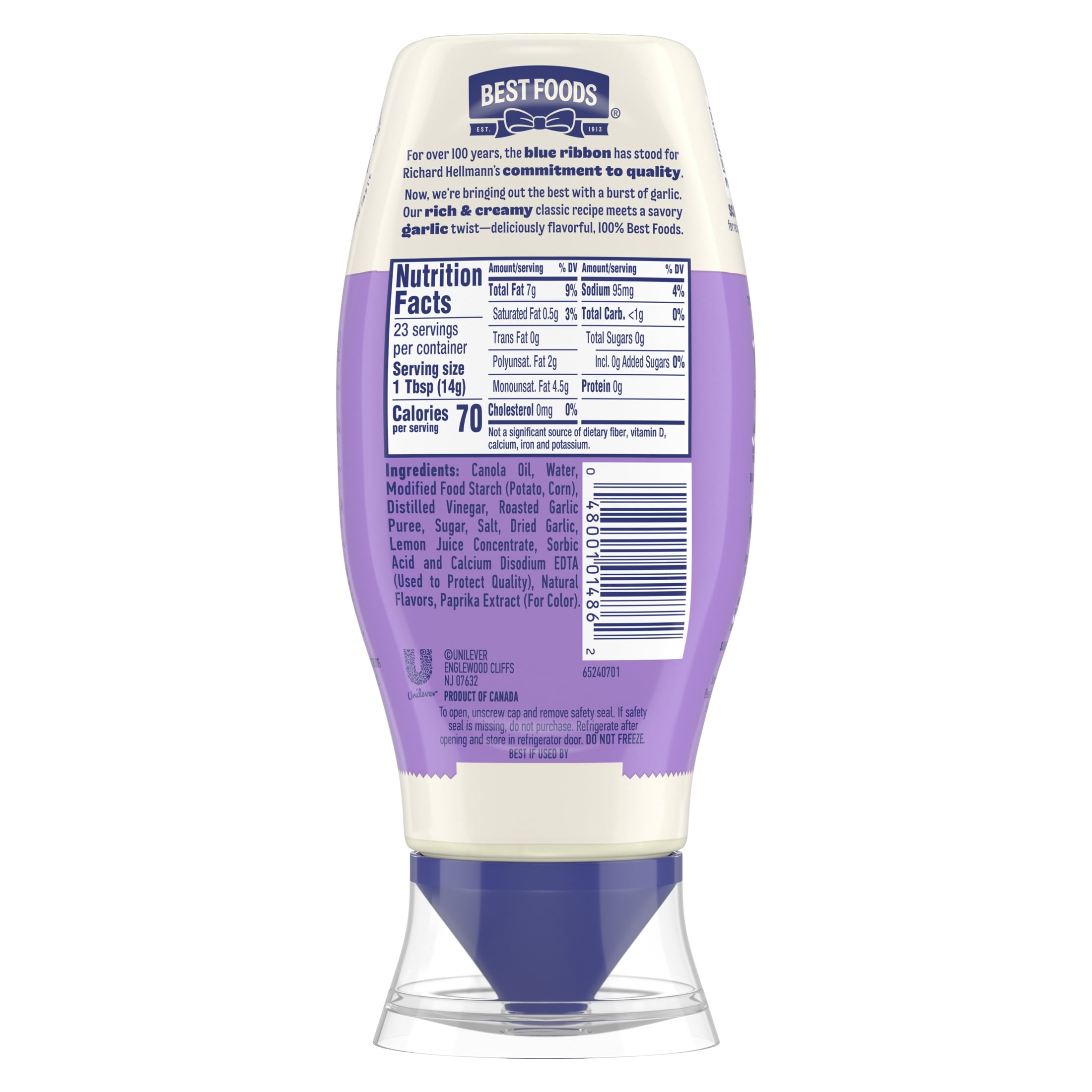 Best Foods Garlic Aioli Dip and Spread, Creamy Garlic Condiment for Sandwiches and Fries (11.5 fl oz) touaf