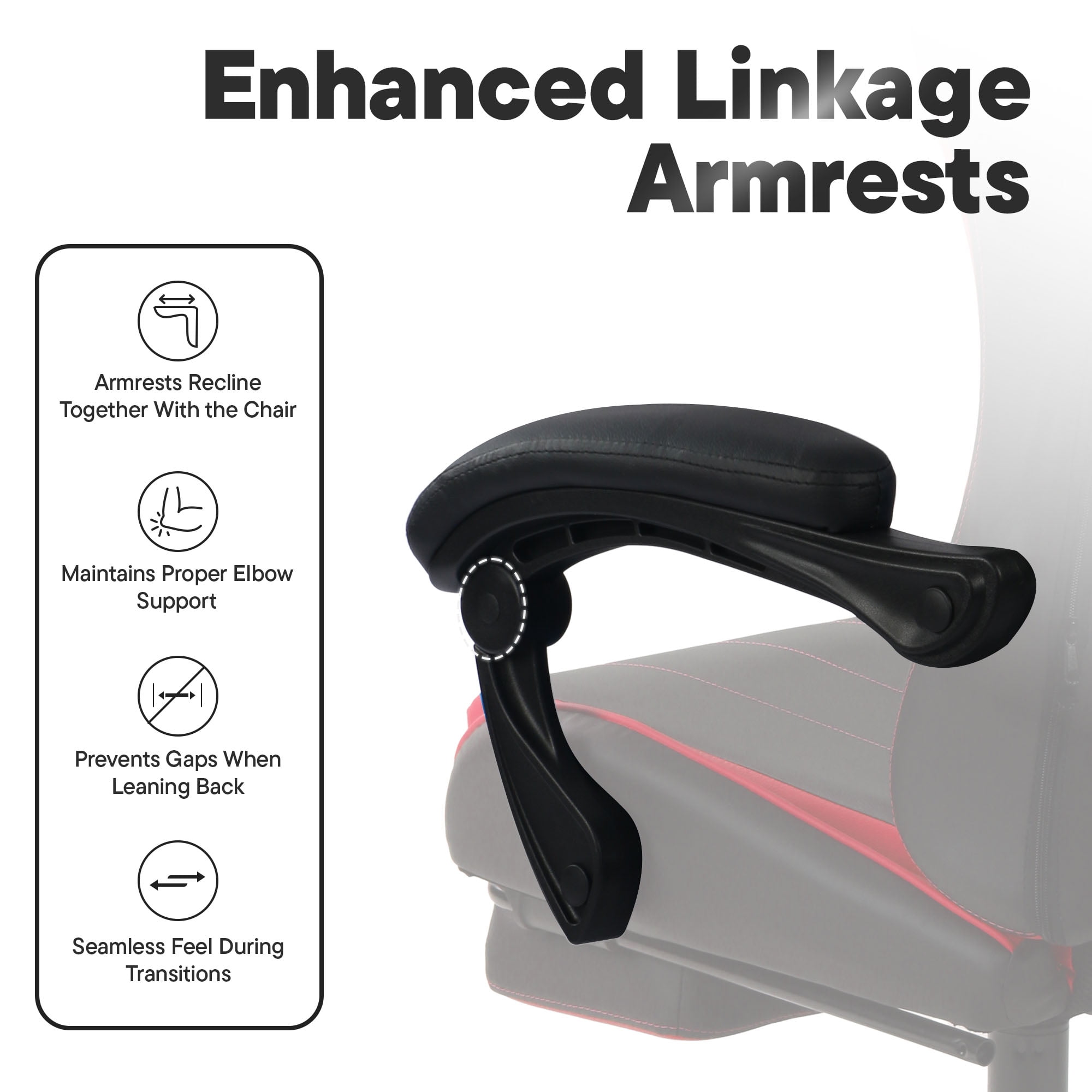 CELTOSS Ergonomic Gaming Chair with Footrest and Lumbar Support (Red, 300 lb Capacity) ehsjc