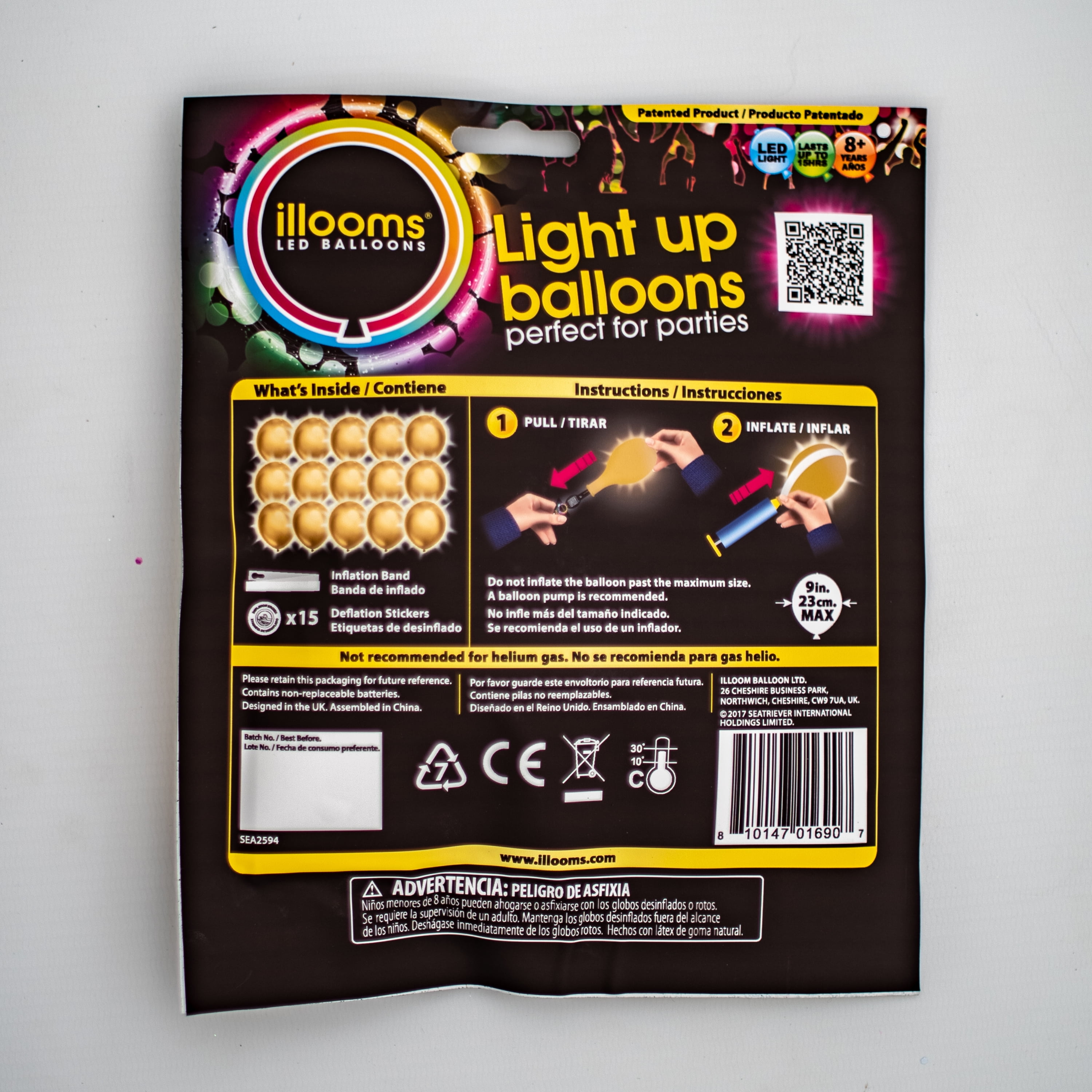 illooms LED Light-Up Latex Party Balloons (Metallic Gold, 15 Pack) 0azpw