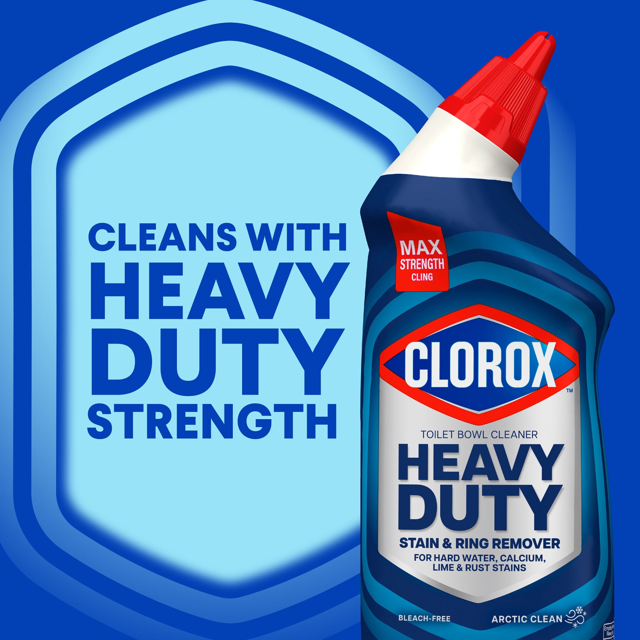Clorox Toilet Bowl Cleaner Heavy Duty Stain and Ring Remover (Arctic Clean, 24 fl oz) yxrmf