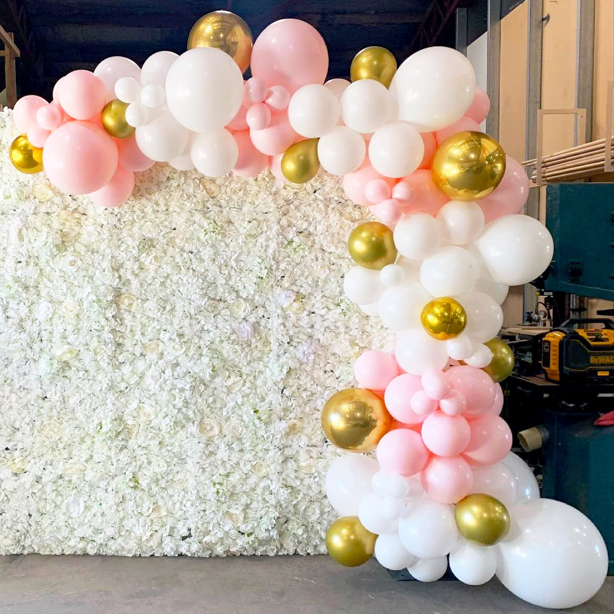 Beyondtrade 135pcs Latex Balloon Garland Arch Kit for Party Backdrop Decoration (Pink, White, Gold, 135-Piece Set) 5n1bo