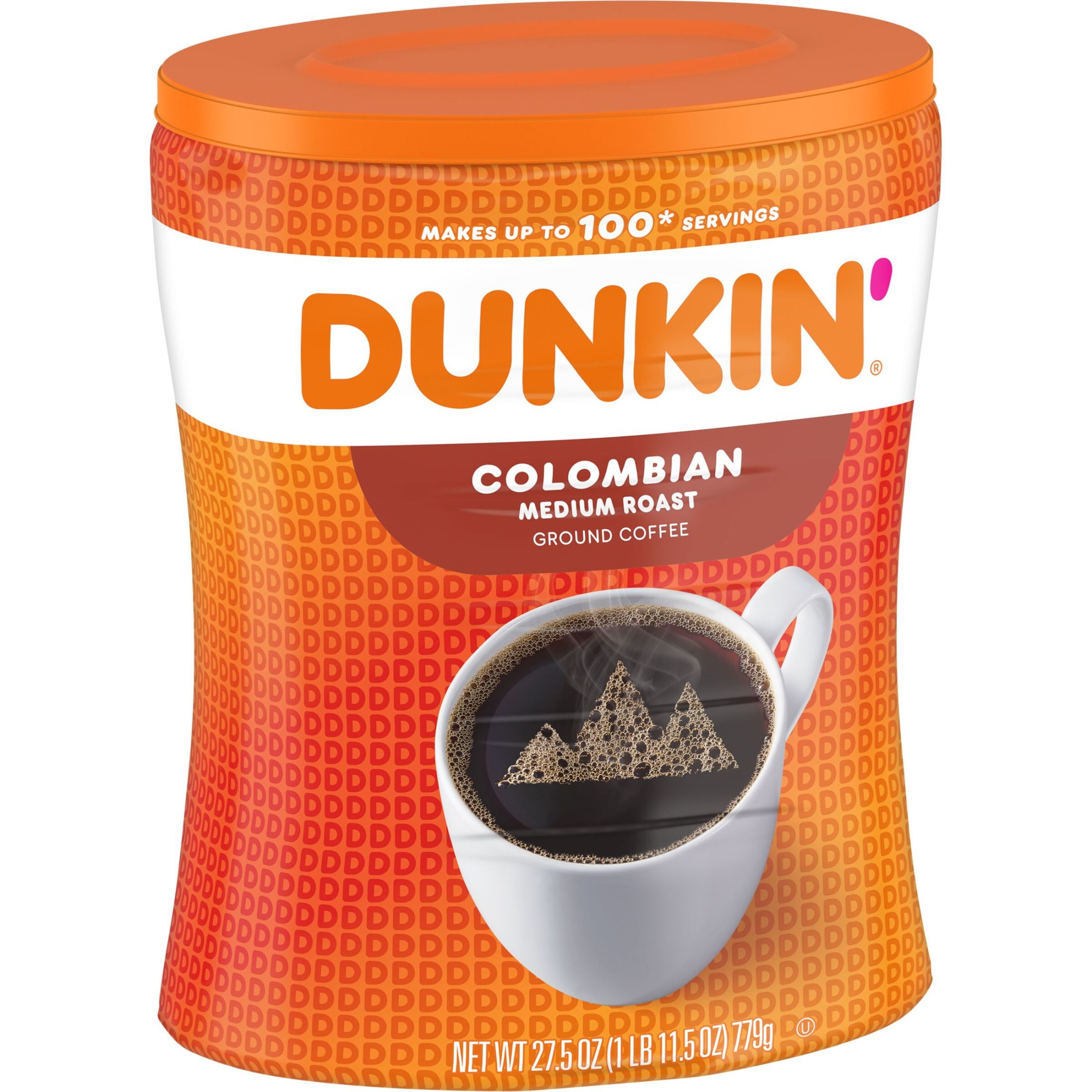 Dunkin’ Colombian Medium Roast Ground Coffee, Smooth & Full-Bodied Flavor (4 Pack, 110 oz Total) 513yv