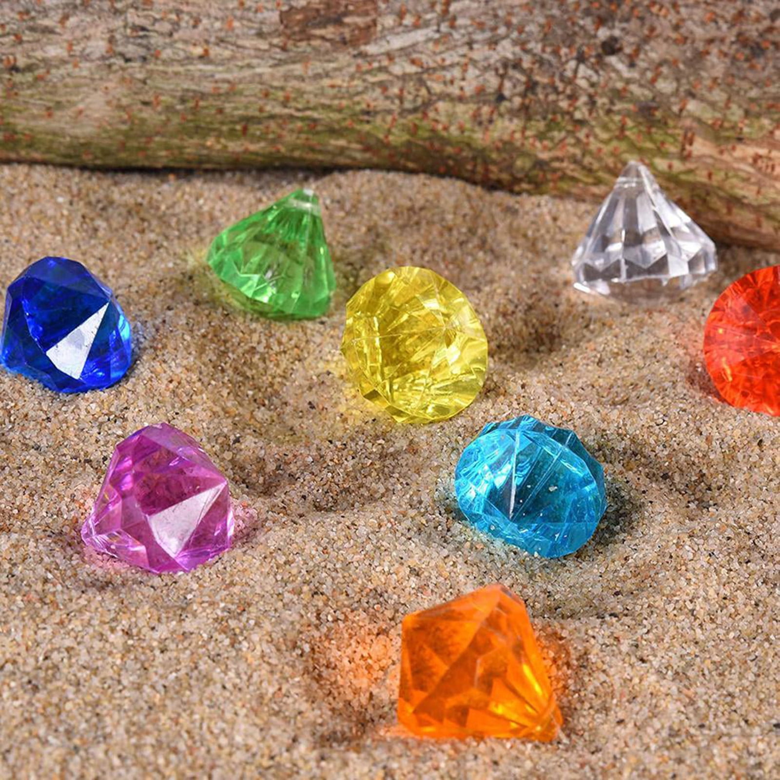 Supbessel Pirate Treasure Chest with Colorful Underwater Gems (Silver, 1 Set) rlu7o