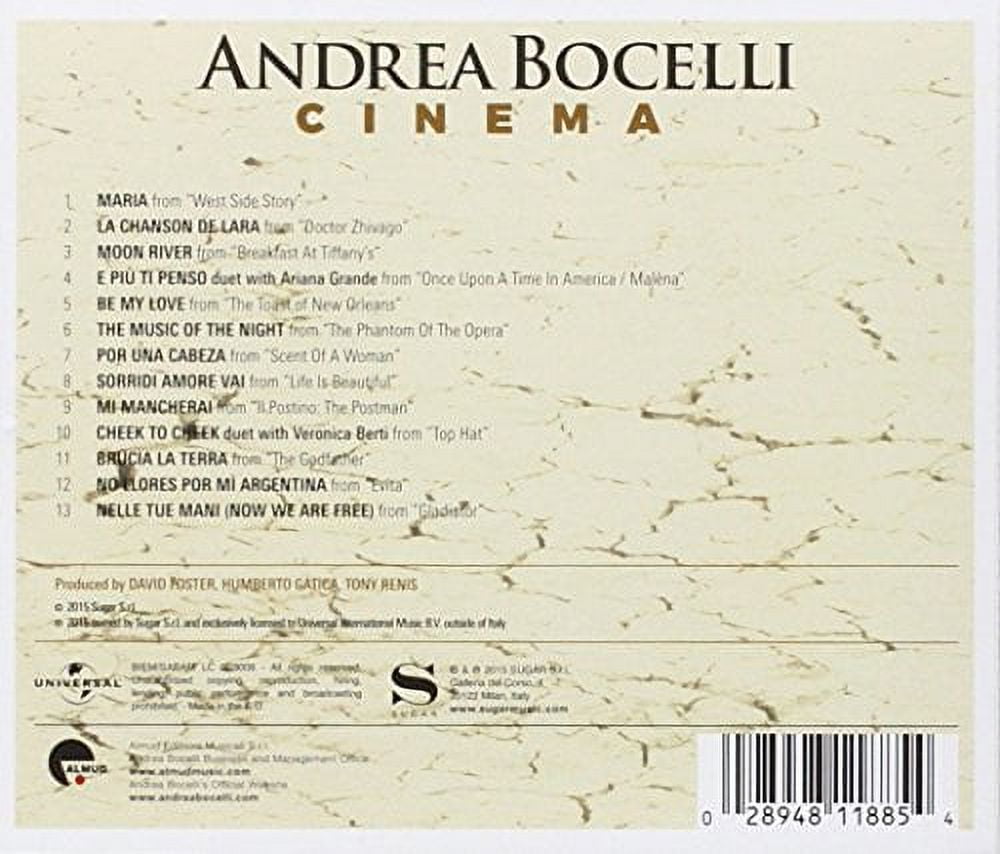 Andrea Bocelli Cinema (Audio CD) 2ews8 - Image 2