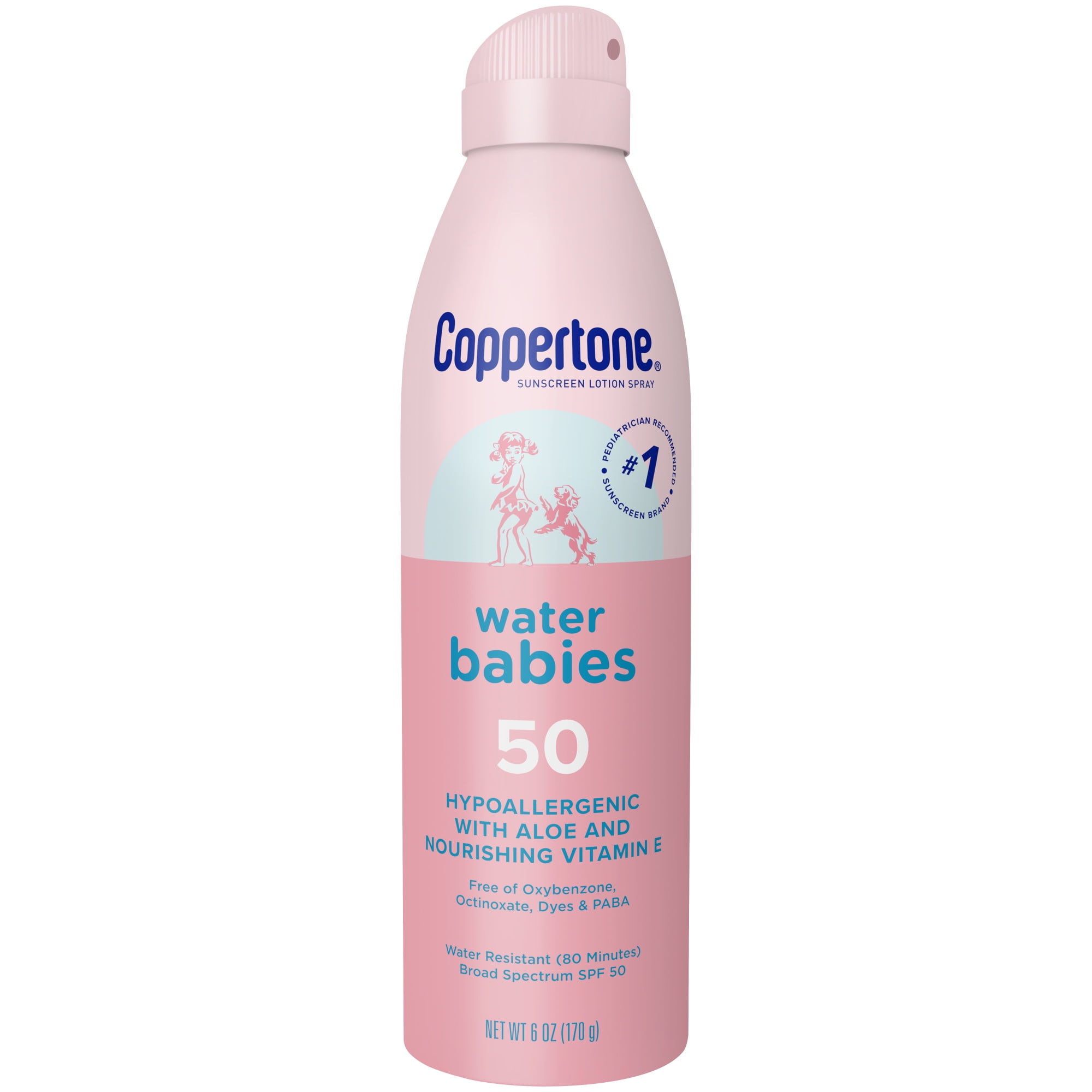 Coppertone WaterBabies Sunscreen Spray, SPF 50 Broad Spectrum Baby Sunscreen (6 oz) olhvr