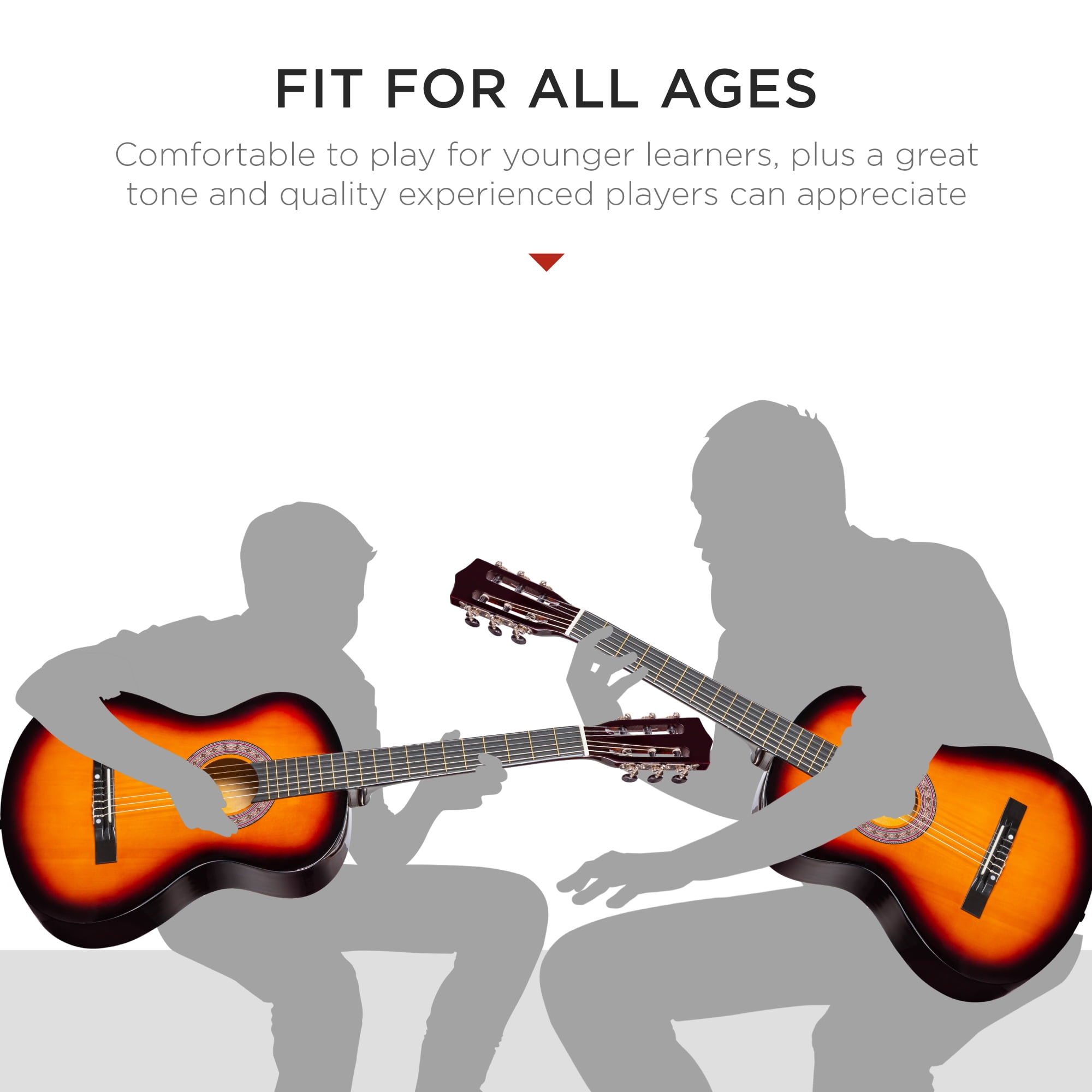 Best Choice Products 38in Beginner Acoustic Guitar Starter Kit with Gig Bag and Accessories (Sunburst, 38 in) cllb3