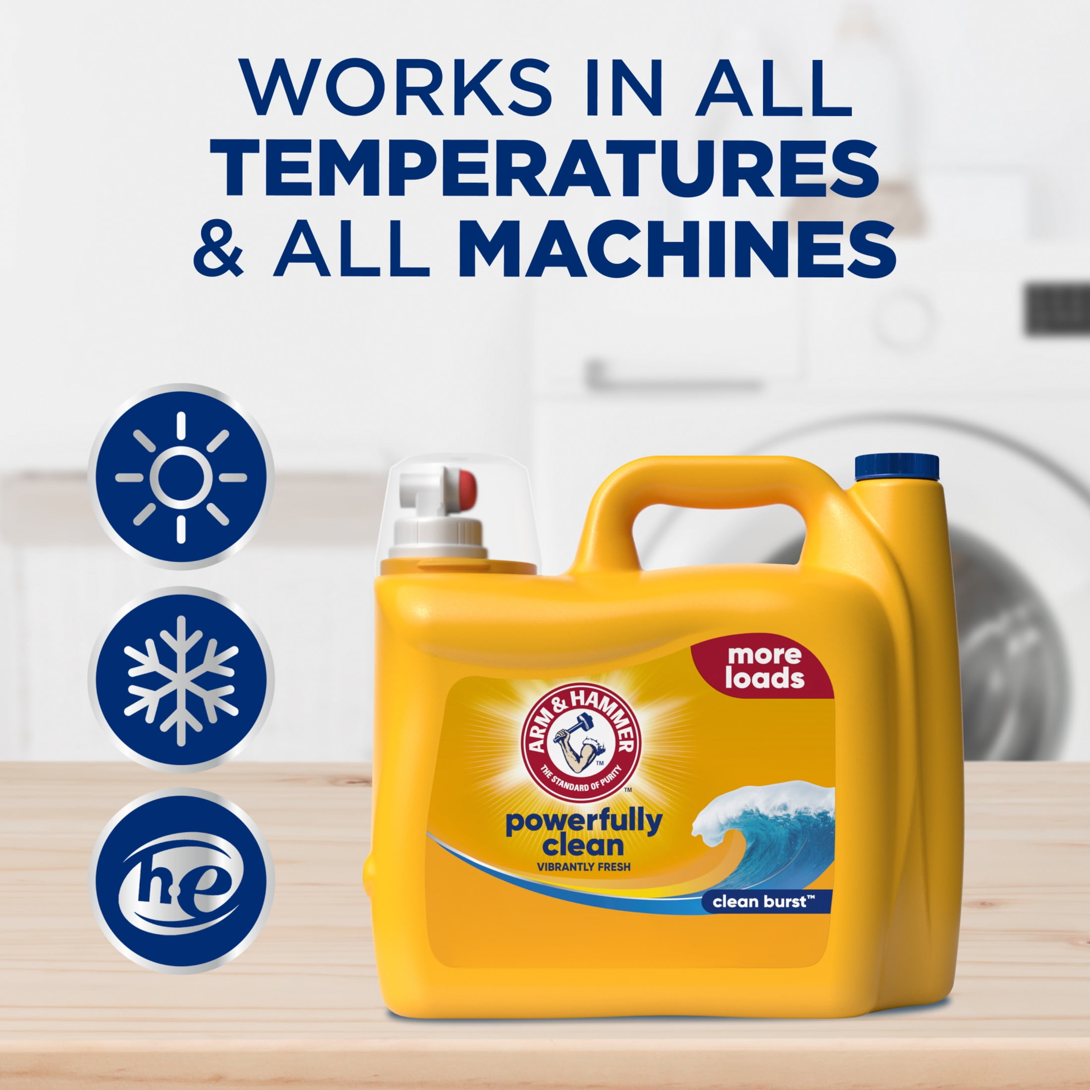 ARM & HAMMER Laundry Detergent Liquid, Clean Burst, Deep Cleaning Formula (Clean Burst, 205 fl oz) 5dw9c