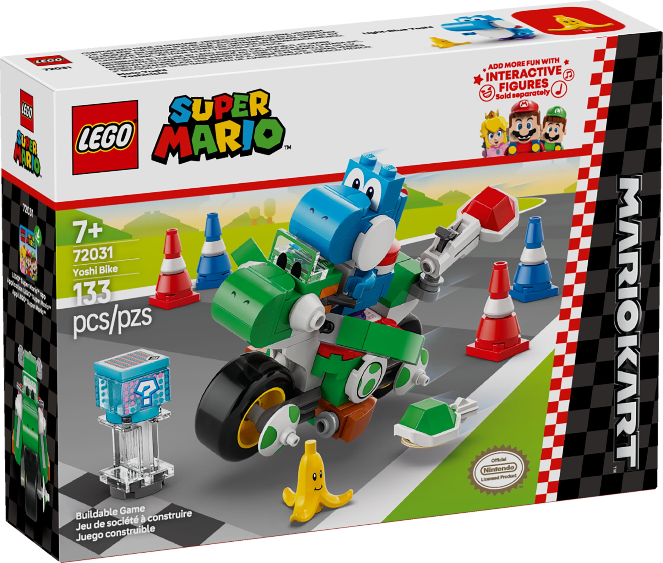 LEGO Super Mario Kart Yoshi Bike Building Toy Set (Light-Blue Yoshi, 2.5 in. H x 3.5 in. L) spix0