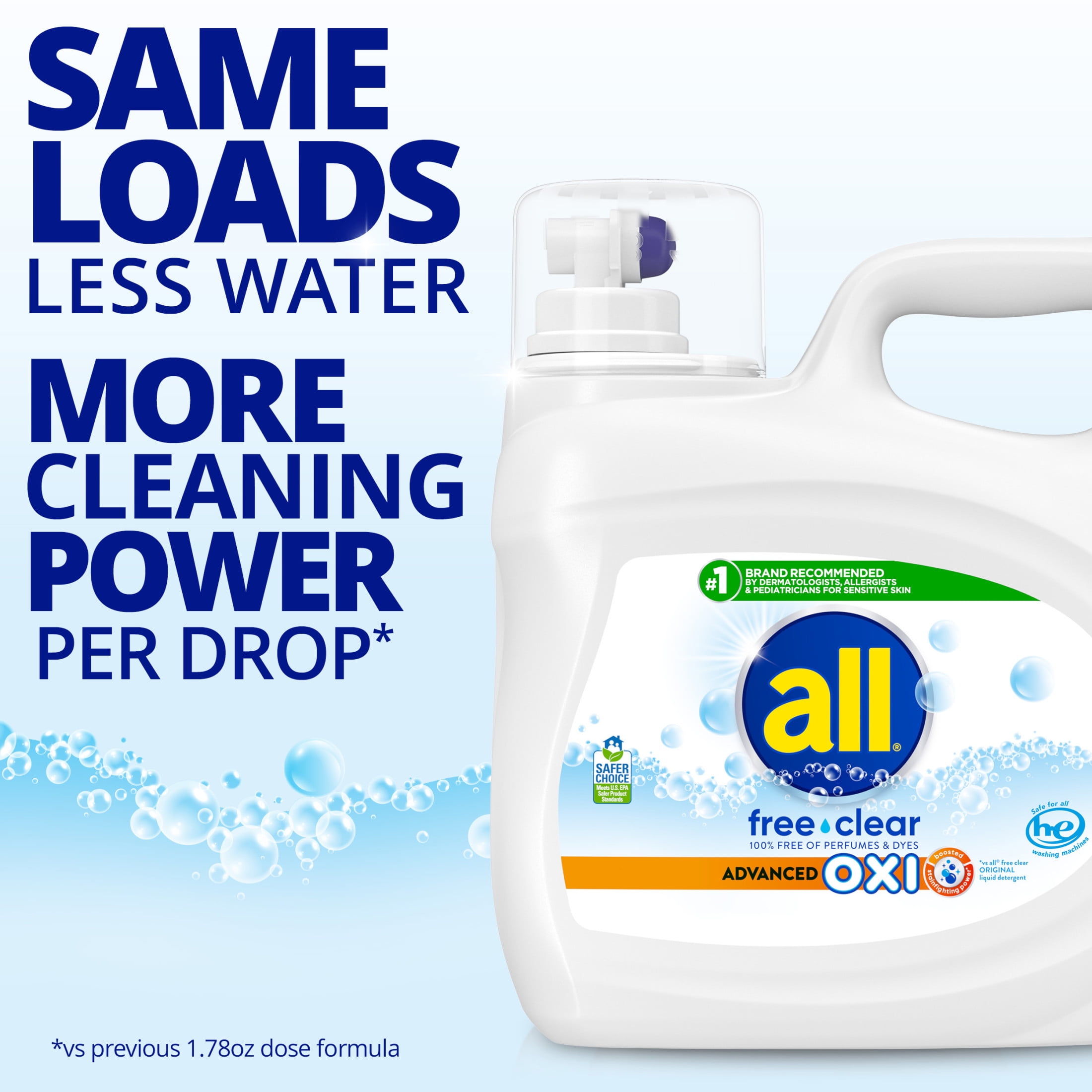 all Free Clear Oxi Liquid Laundry Detergent (Clear, 154 oz) dlxrd
