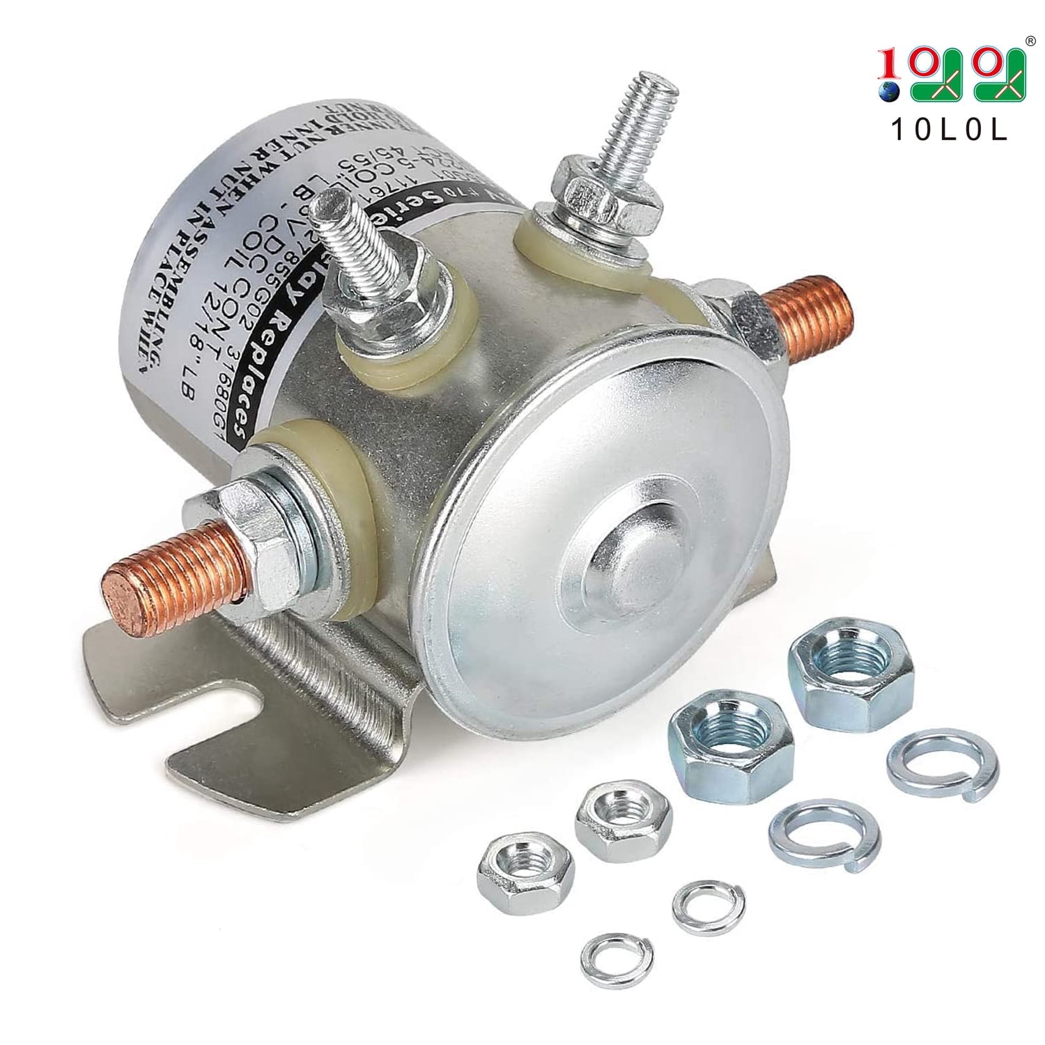 10L0L 36 Volt Starter Solenoid Relay for EZGO Golf Cart (Silver, 1 Pack) 5fja3