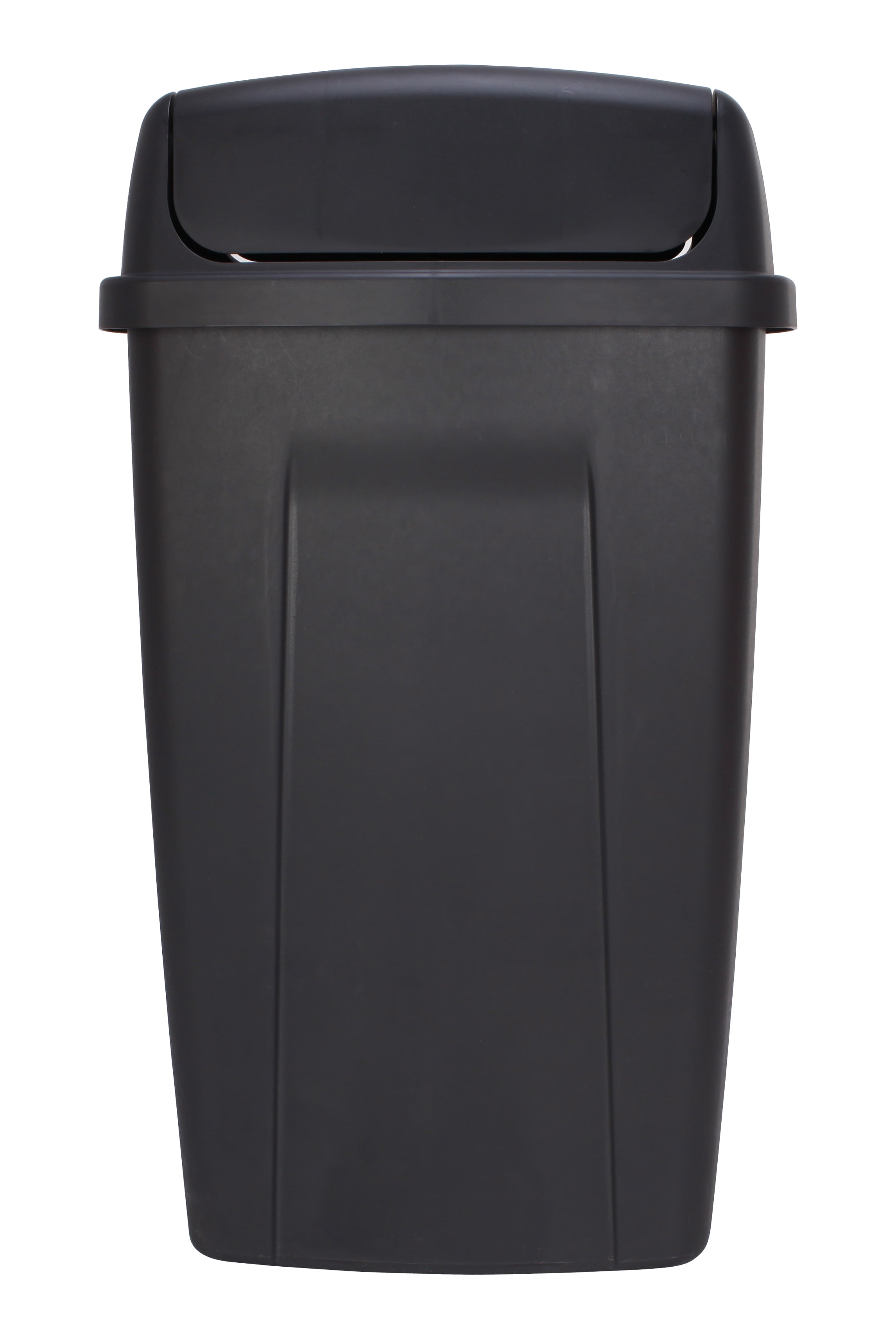 Mainstays Kitchen Trash Bin with Swing Top Lid (Black, 13 Gallon) 9zobs