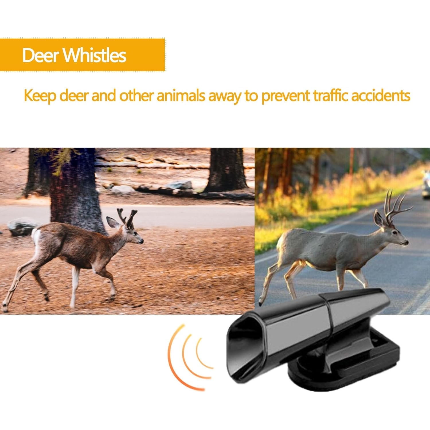 Peduu Deer Warning Whistles for Cars and Motorcycles (Black, 8 Pack) z8alb