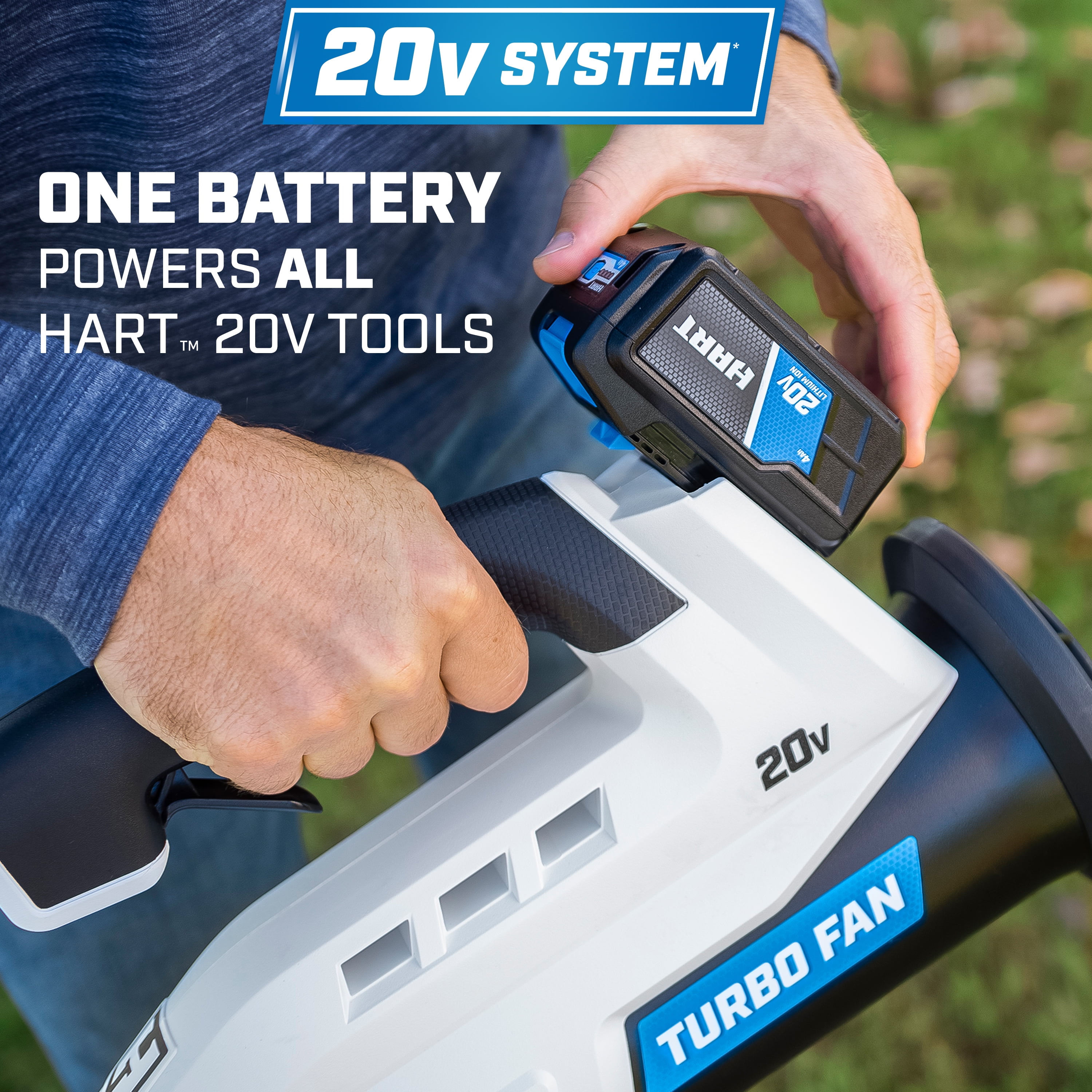 HART 20V Cordless Turbo Fan Leaf Blower (4.0Ah Lithium-Ion Battery, 1 Pack) 5l2st