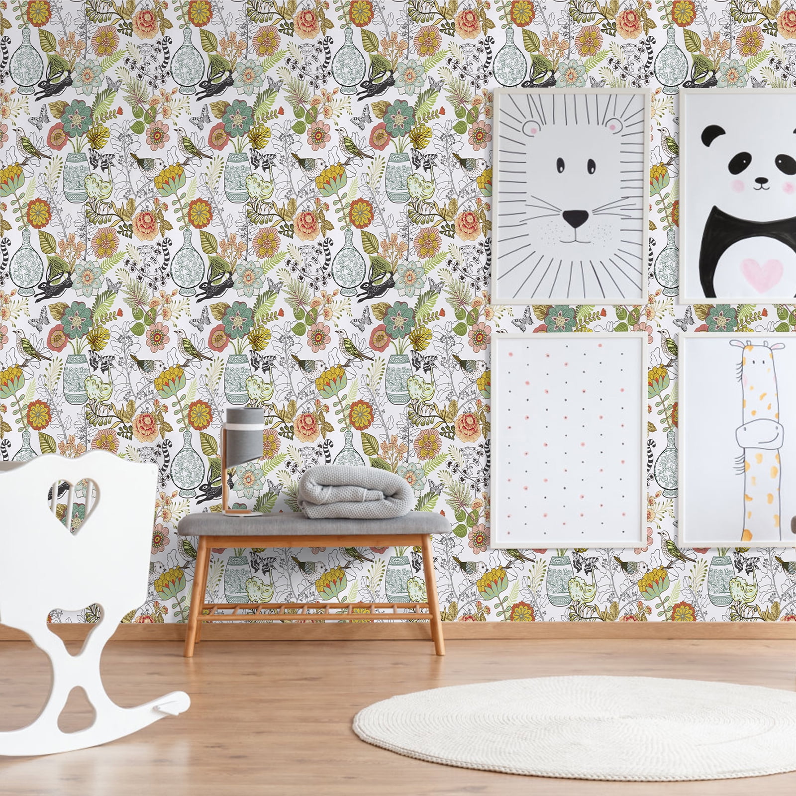 Abyssaly Floral Peel and Stick Wallpaper, Removable Vinyl Contact Paper for Home Decor (Floral, 17.7 in x 393.7 in) 99koh