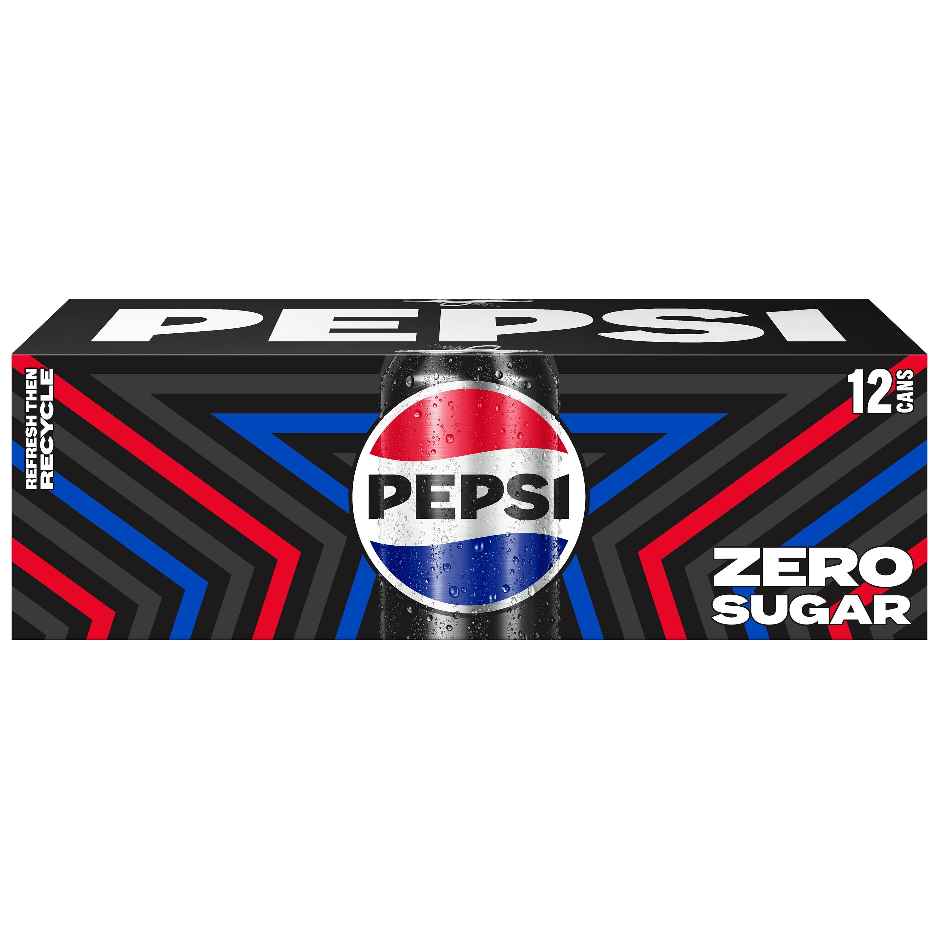 Pepsi Zero Sugar Cola Soda Refreshing Carbonated Beverage (12 fl oz, 12 Pack) 15c55