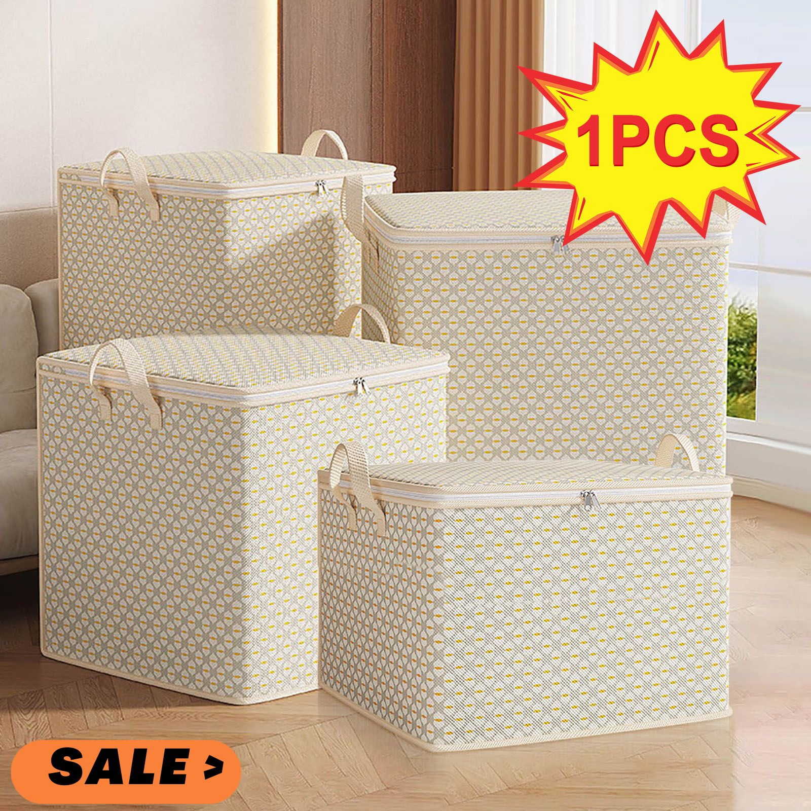 DcGZvy Fabric Storage Bin with Lid, Durable Clothing Organizer for Closet and Home Organization (13.8 in x 9.8 in x 7.9 in) w7w4f
