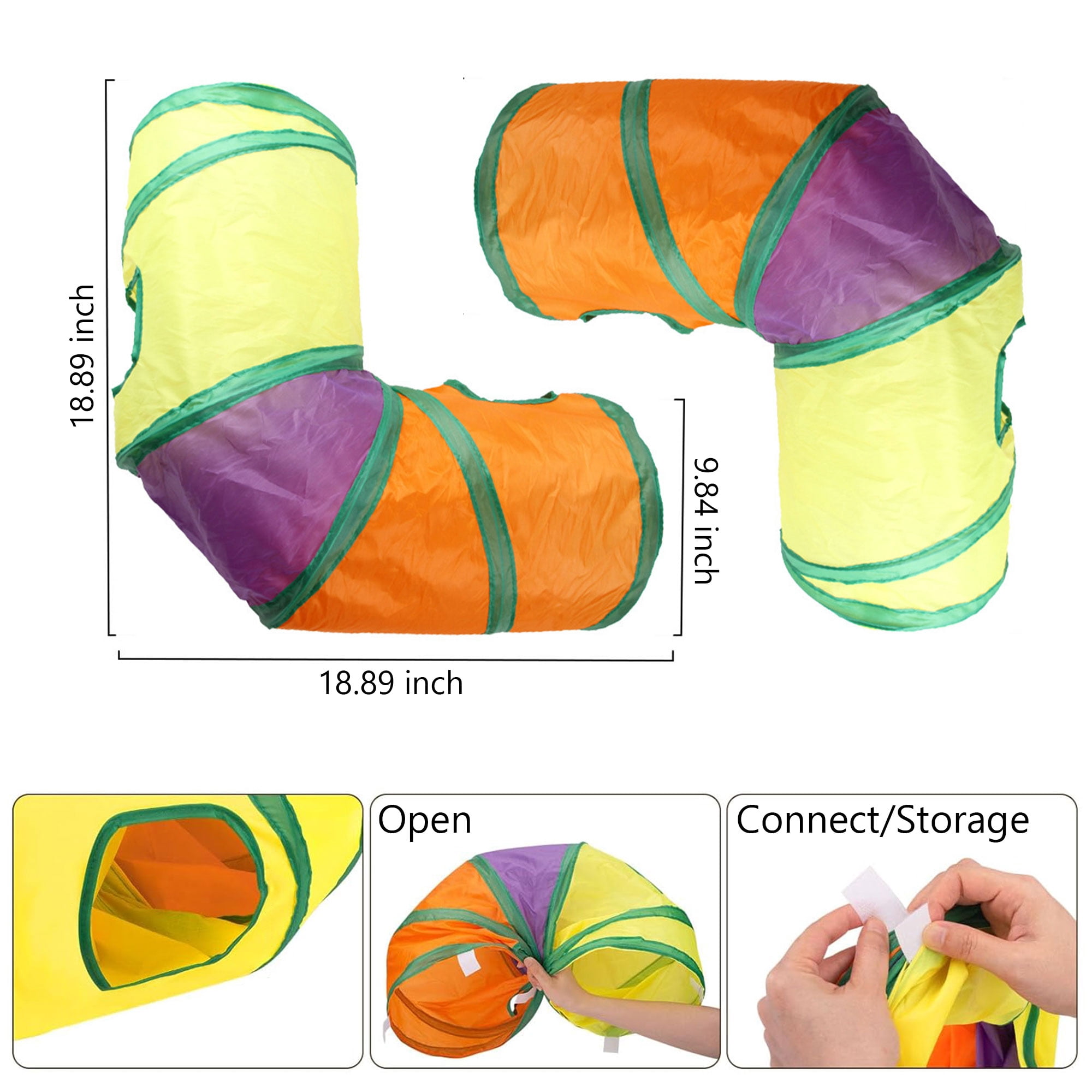 Semfri Interactive Cat Toy Set with L-Shaped Tunnel and Plush Accessories (22-Piece Set) a801x