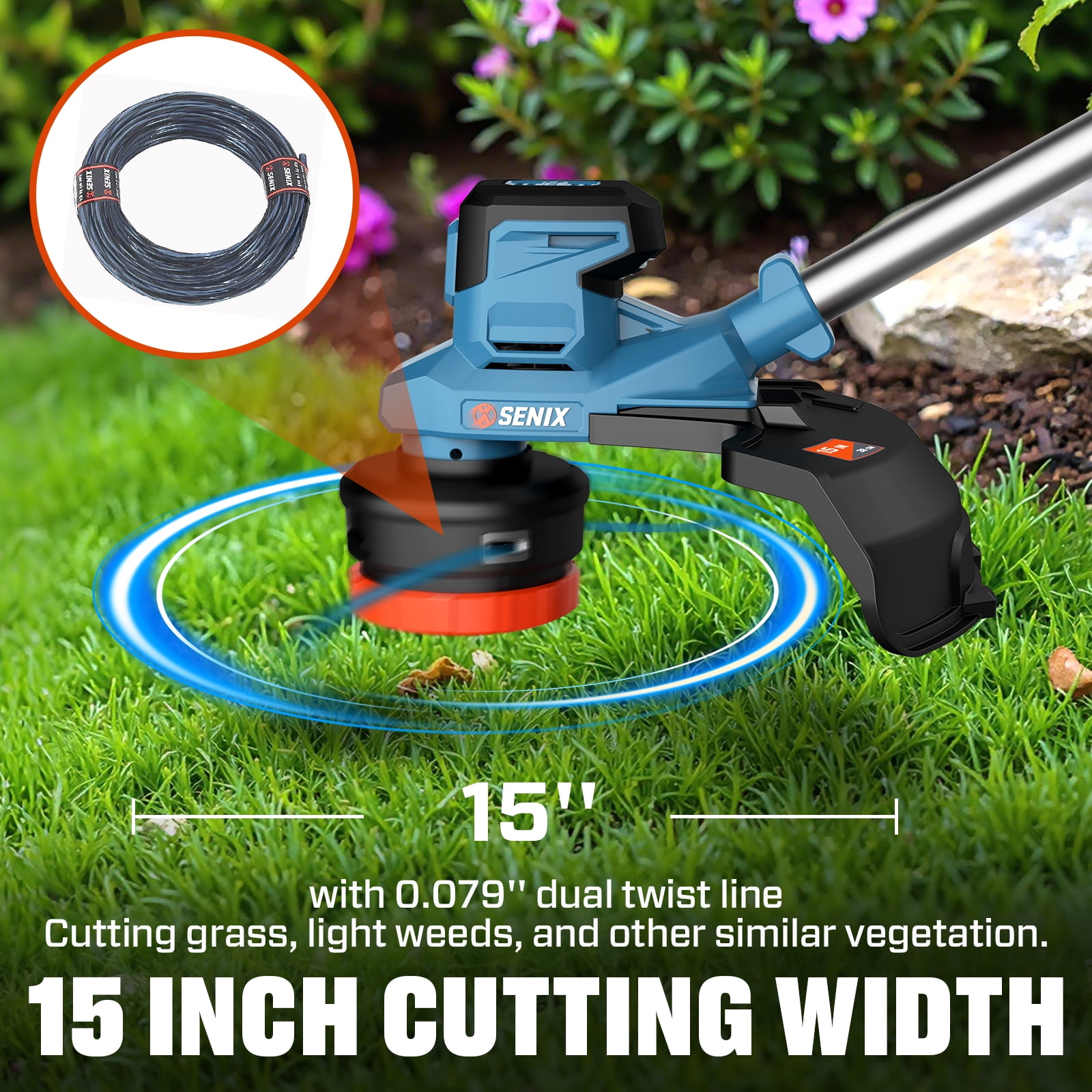 Senix 3-in-1 Outdoor Power Equipment Combo (Blue, 3-Piece Set) 6k05k