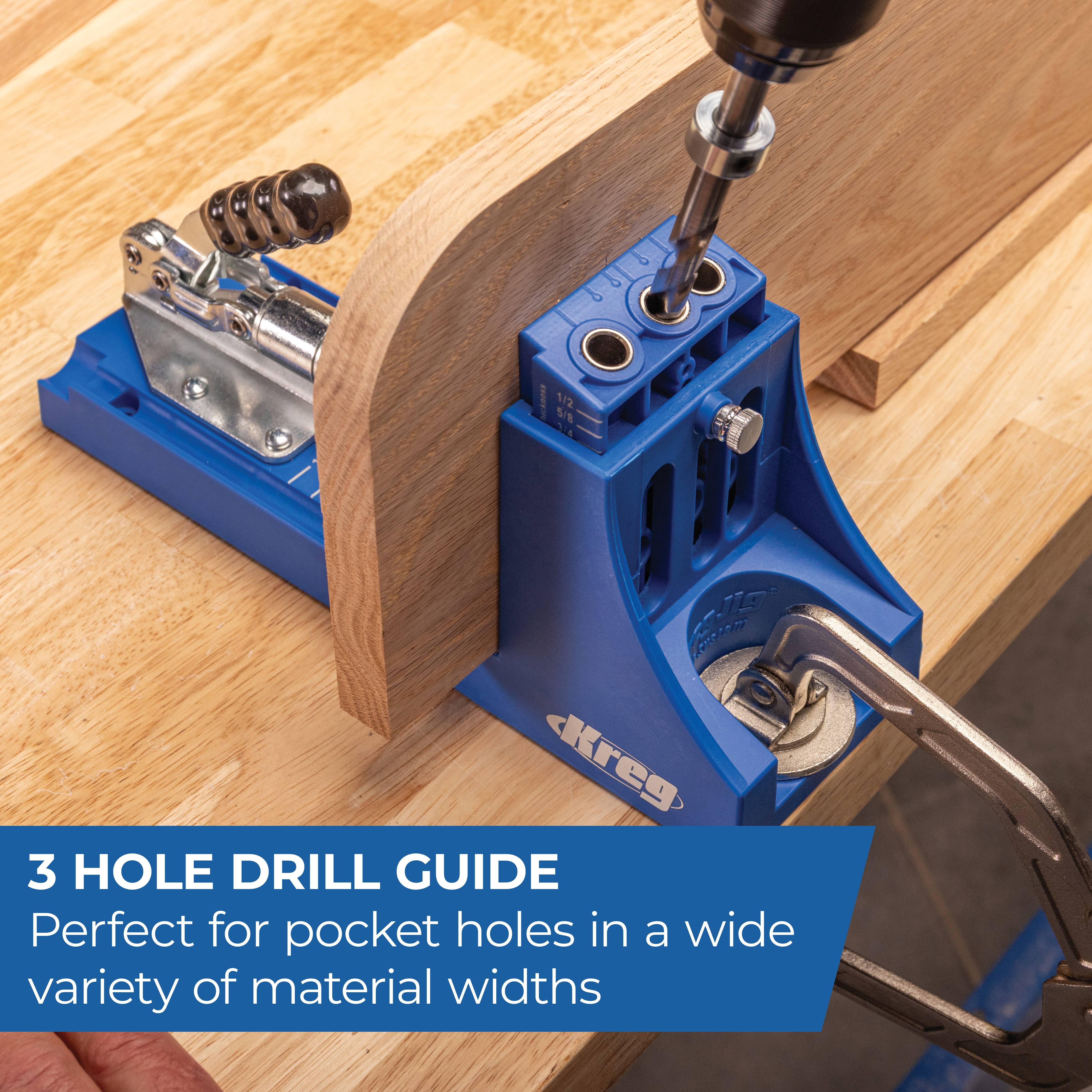 Kreg K4 Pocket Hole Jig System (Adjustable Woodworking Joinery Tool for 0.5 in to 1.5 in Thick Materials) 3z3ih