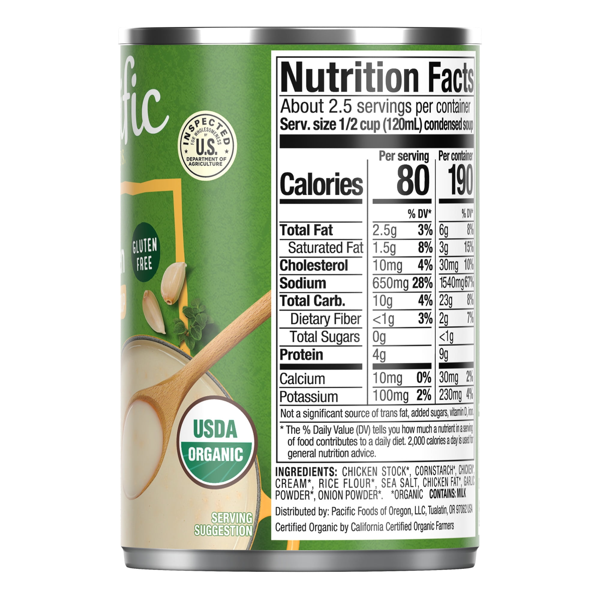 Pacific Foods Organic Cream of Chicken Soup, Savory Condensed Soup (10.5 oz) ym2m4