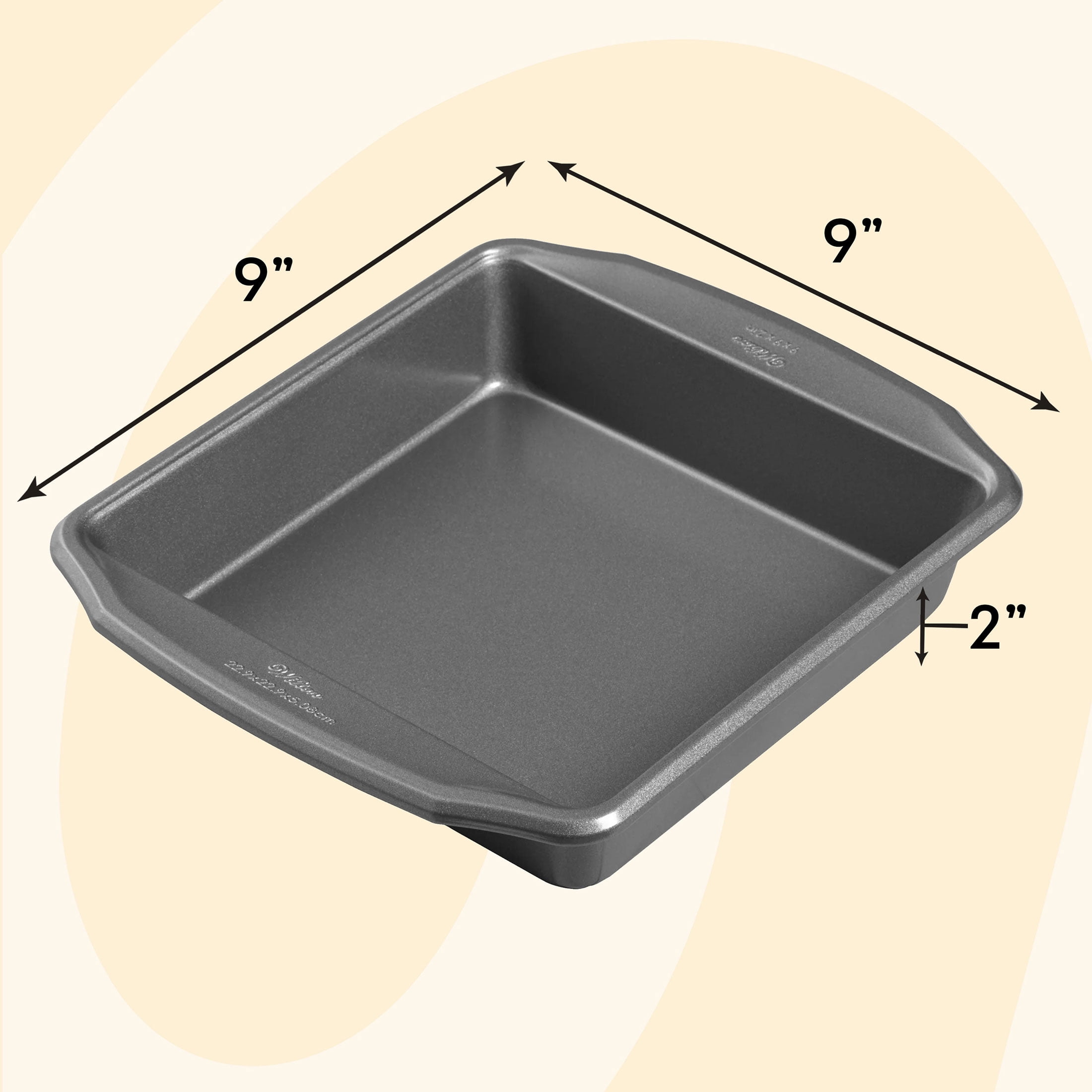 Wilton Premium Non-Stick Steel Square Baking Pan for Brownies and Cornbread (Grey, 9 in x 9 in) 1oa9m