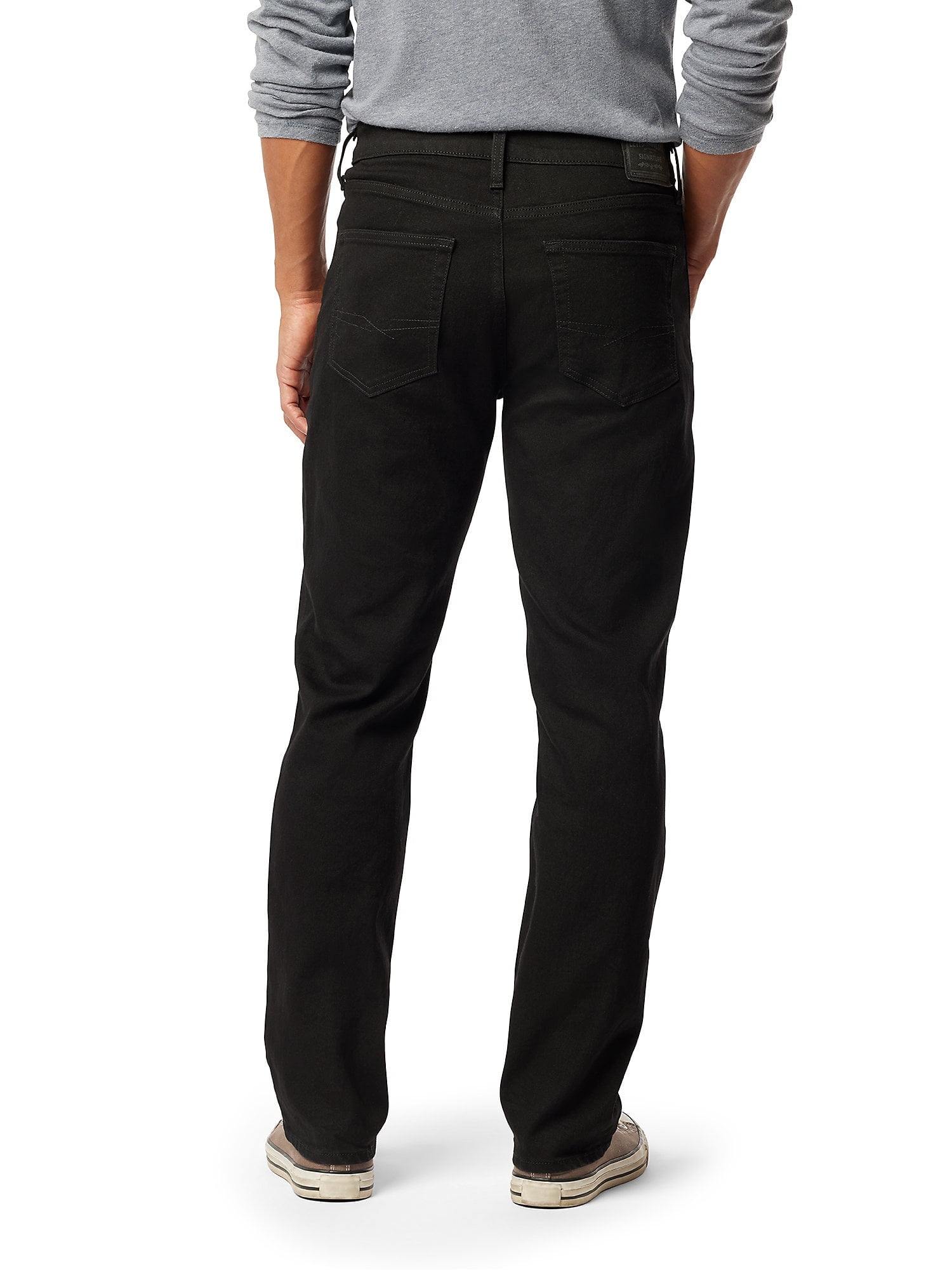 Levi Strauss Signature Men's Straight Fit Flexible Waistband Jeans (Black, 32x30) ztvnn