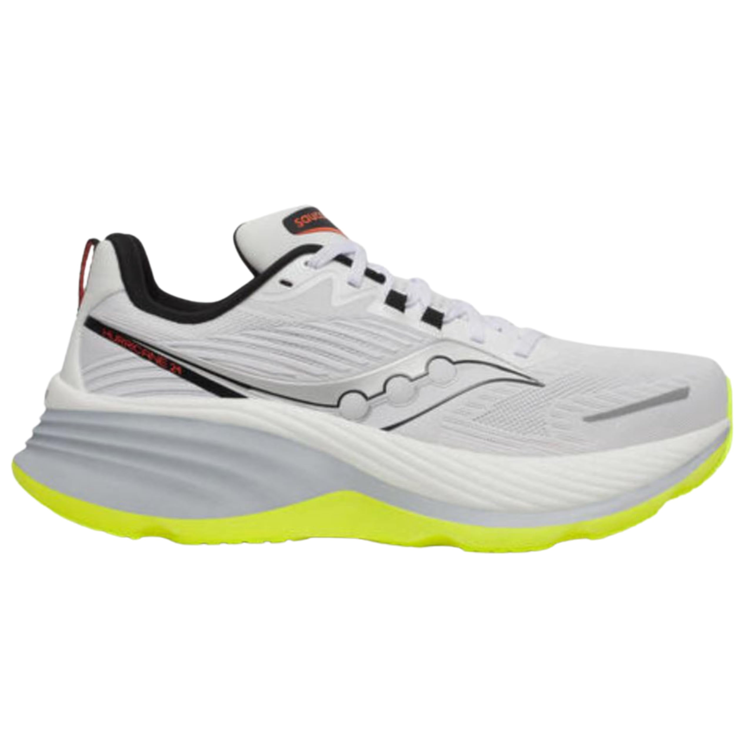 Saucony Hurricane 24 Men's Running Shoes Cushioning Stability Performance (White/Black, 11.5 US) 7pufw