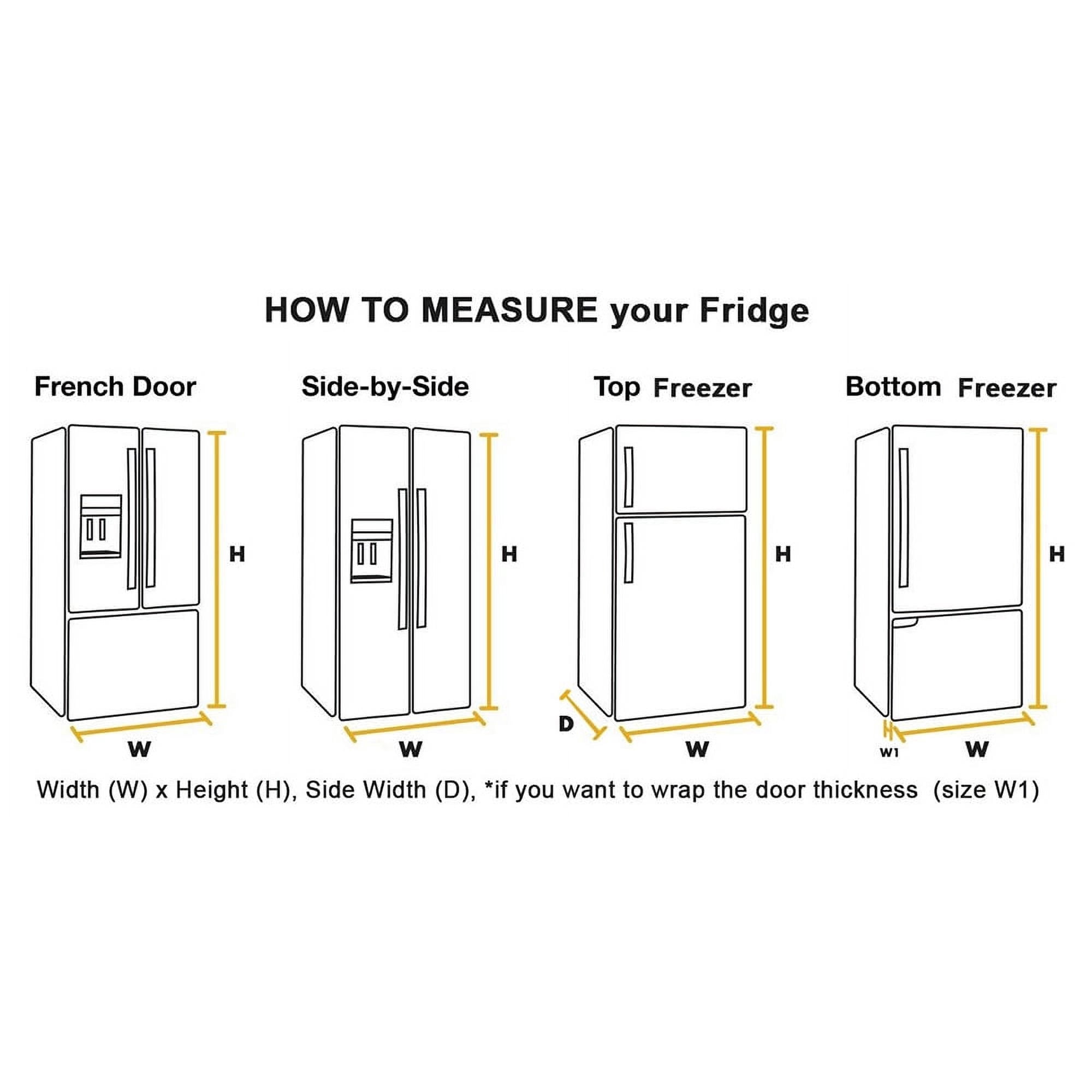 OUOU Refrigerator Door Wrap Vinyl Sticker Peel and Stick Mural (Beige, 24 in x 72 in) skhfl