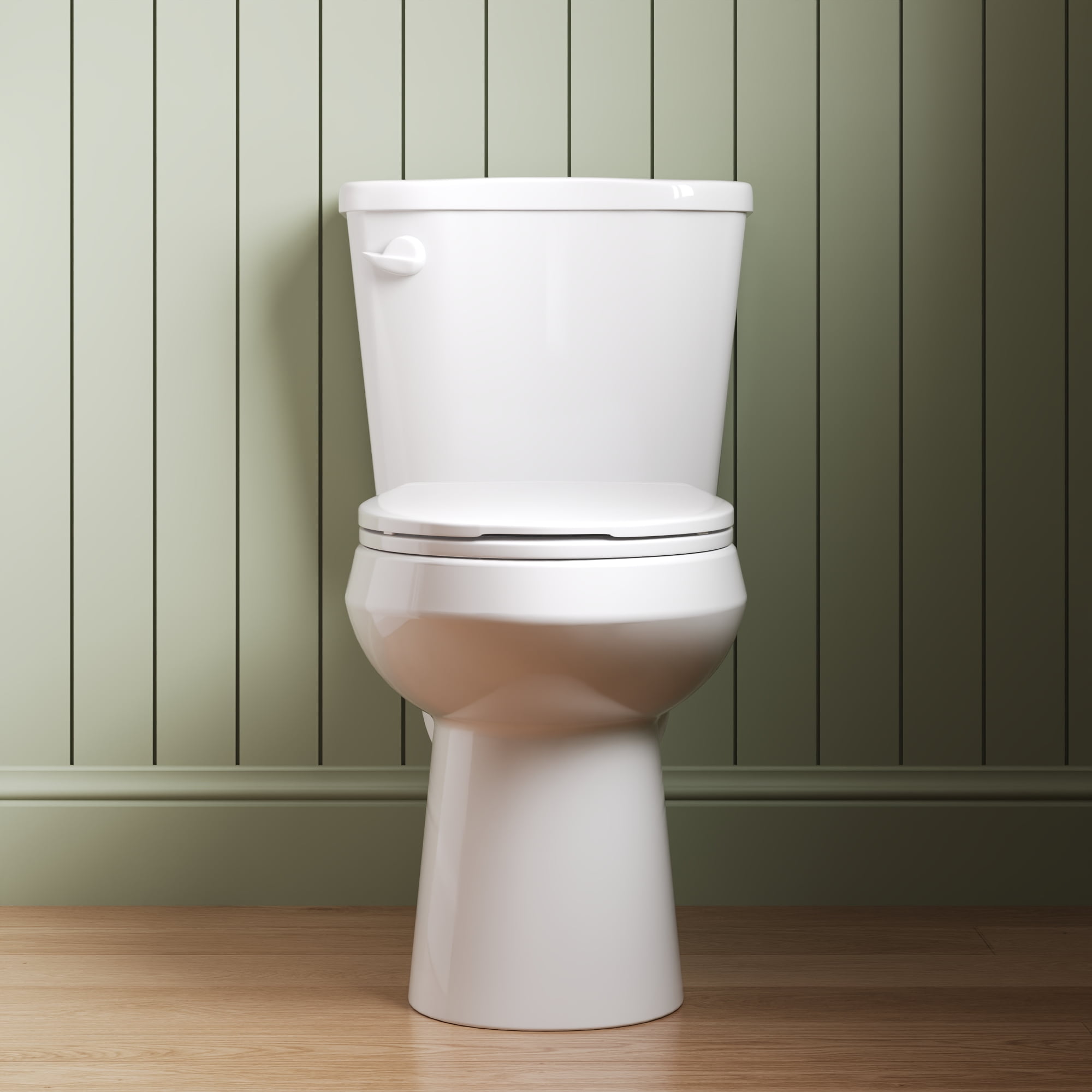 DeerValley 2-Piece Elongated Chair Height Toilet with Soft Close Seat (White, 1.28 GPF) 7mrc5