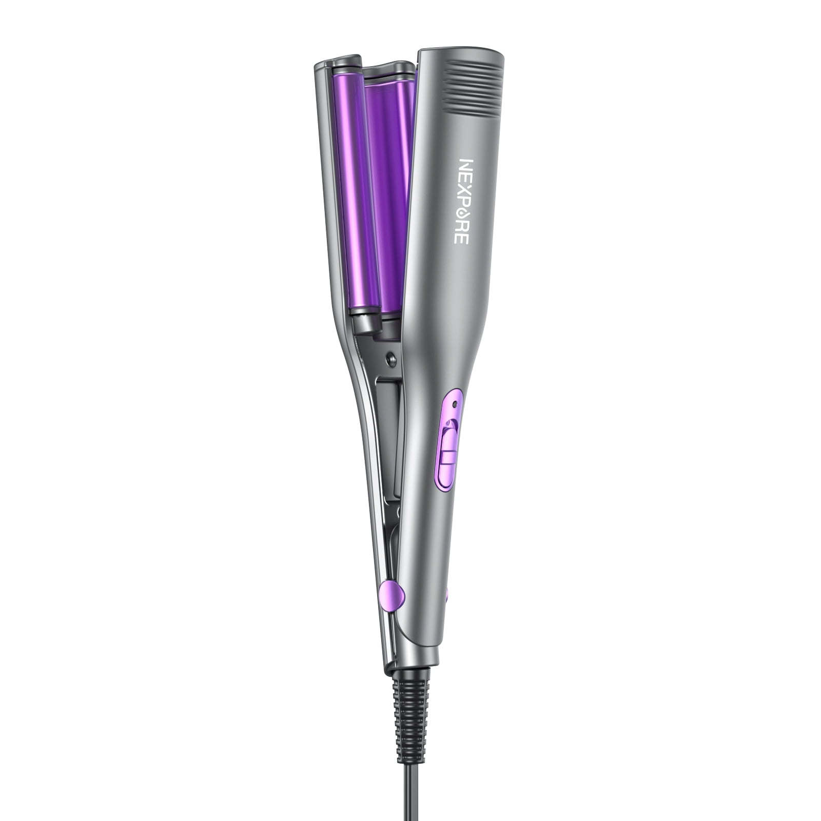 NEXPURE 3 Barrel Curling Iron Waver, Ionic Ceramic Hair Crimper Tool for Bouncy Waves (Purple, 0.8 in) a8bbv