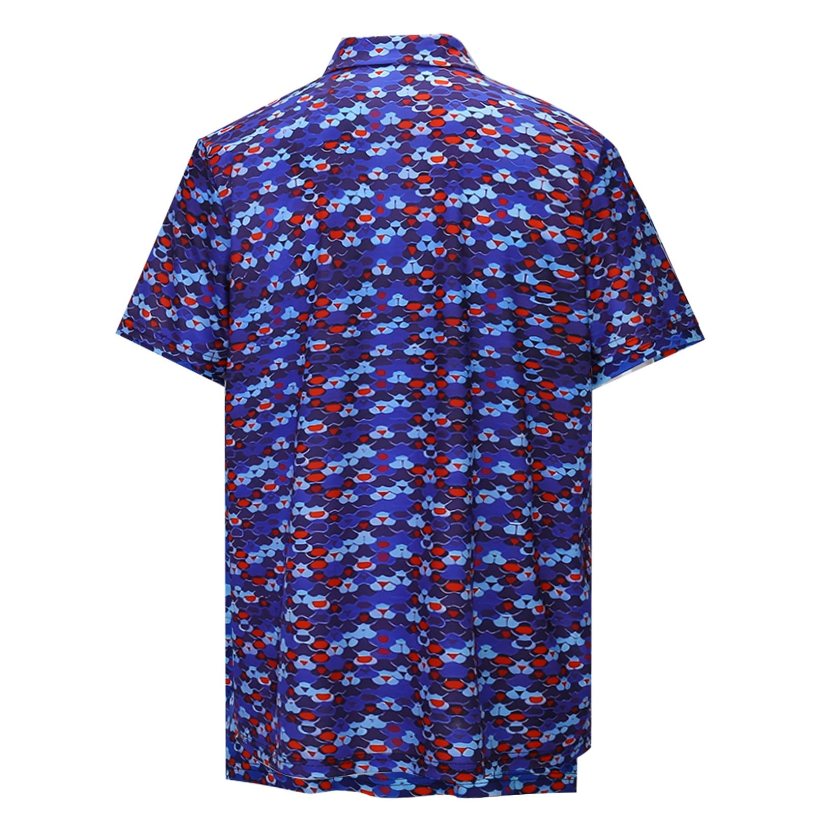 HEYAC Men's Golf Polo Shirt Business Casual V Neck Pullover (Blue, M) s1dvd