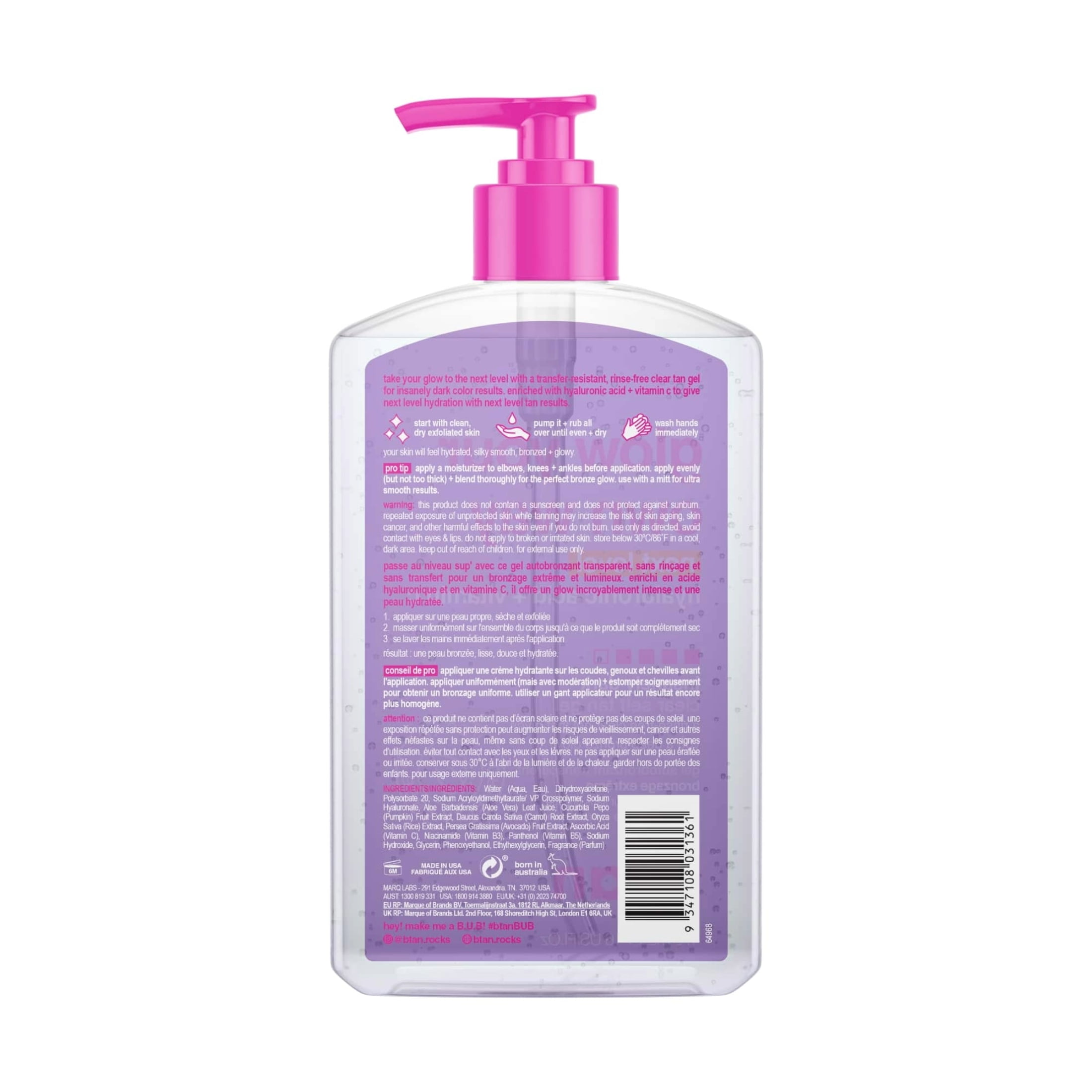 B.Tan Glow Your Own Way Self Tan Gel, Transfer-Resistant Formula (16 oz) mugjl