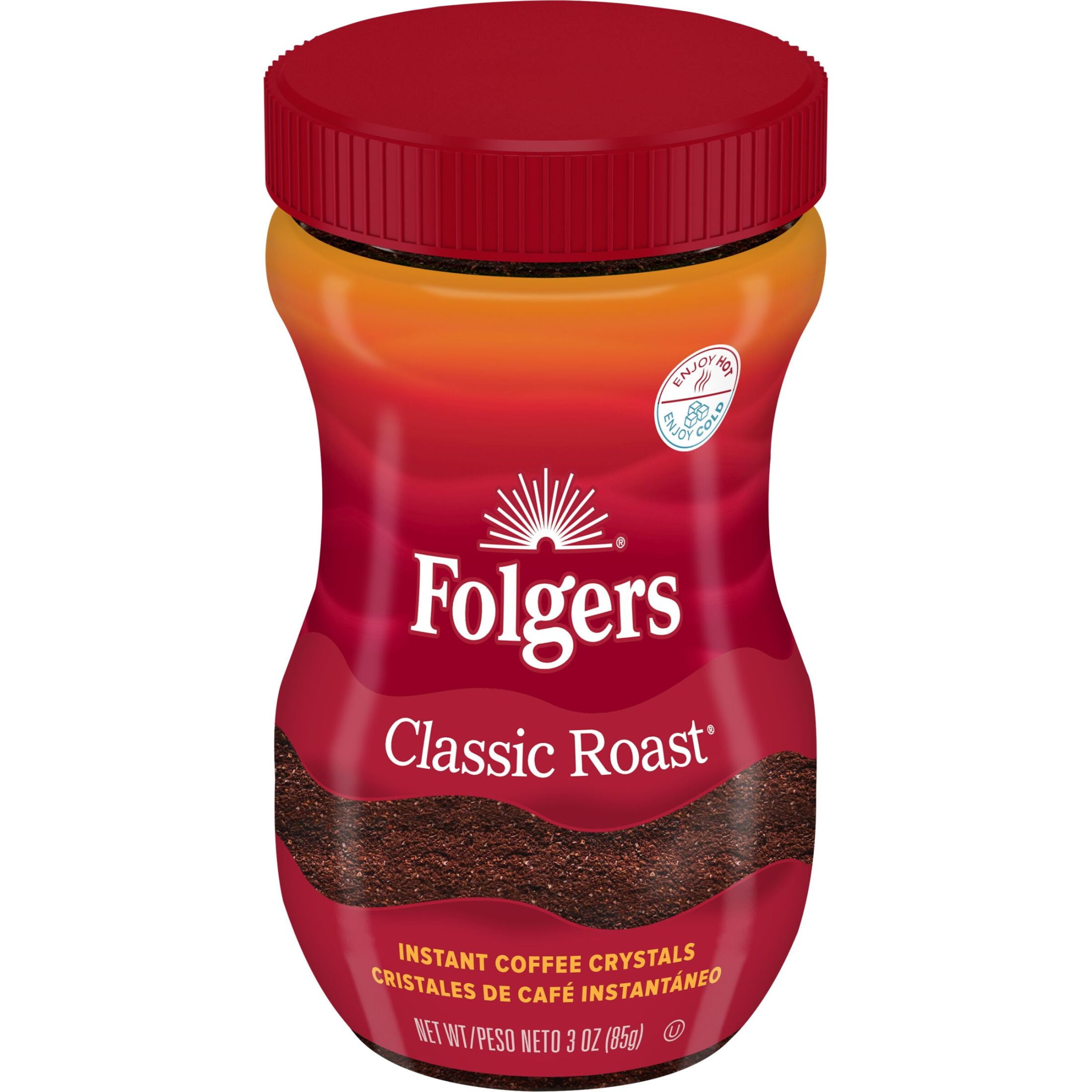 Folgers Classic Roast Instant Coffee (Medium Roast, 3 oz) y0gt5