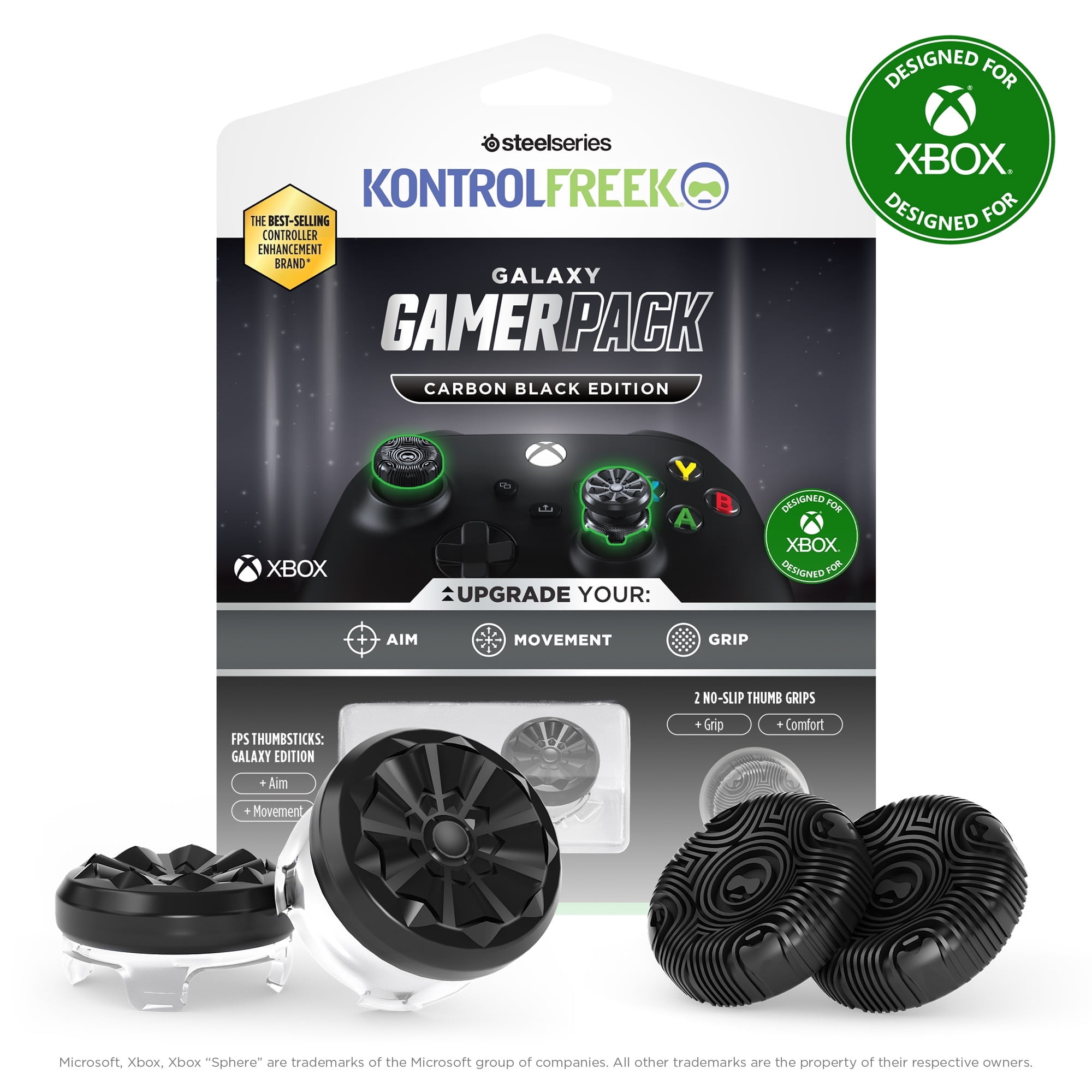KontrolFreek FPS Galaxy Performance Thumbsticks for Xbox One and Series X (Carbon Black, 2 Pack) n4xoh