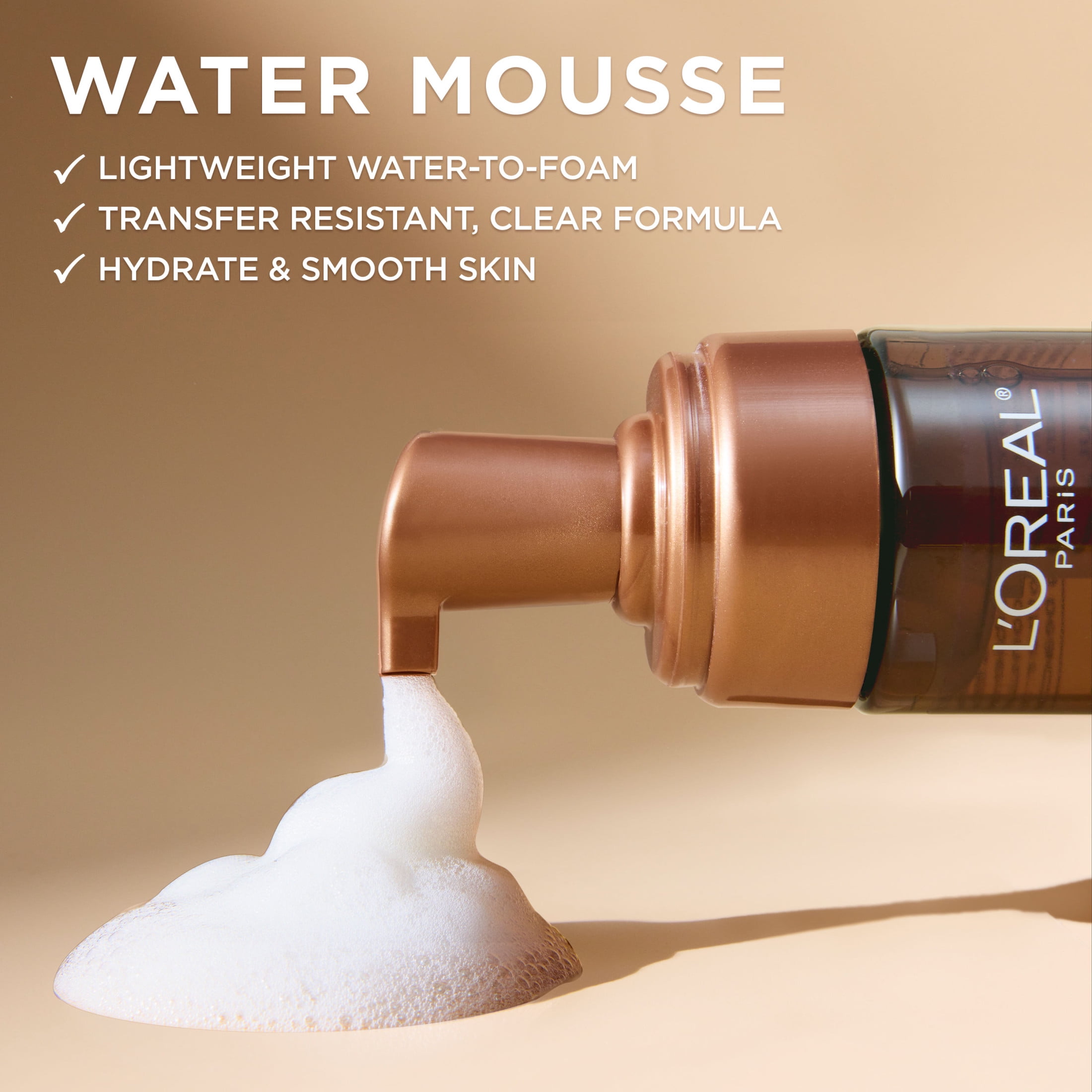 L'Oreal Paris Sublime Bronze Self-Tanning Water Mousse, Streak-Free Natural Glow (Medium, 5 fl oz) 167ve