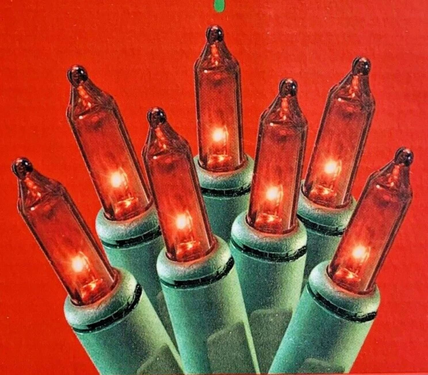 Knack Mini String Lights Incandescent Holiday Decor (Red, 20 ft, 100 Count) 6zgw1