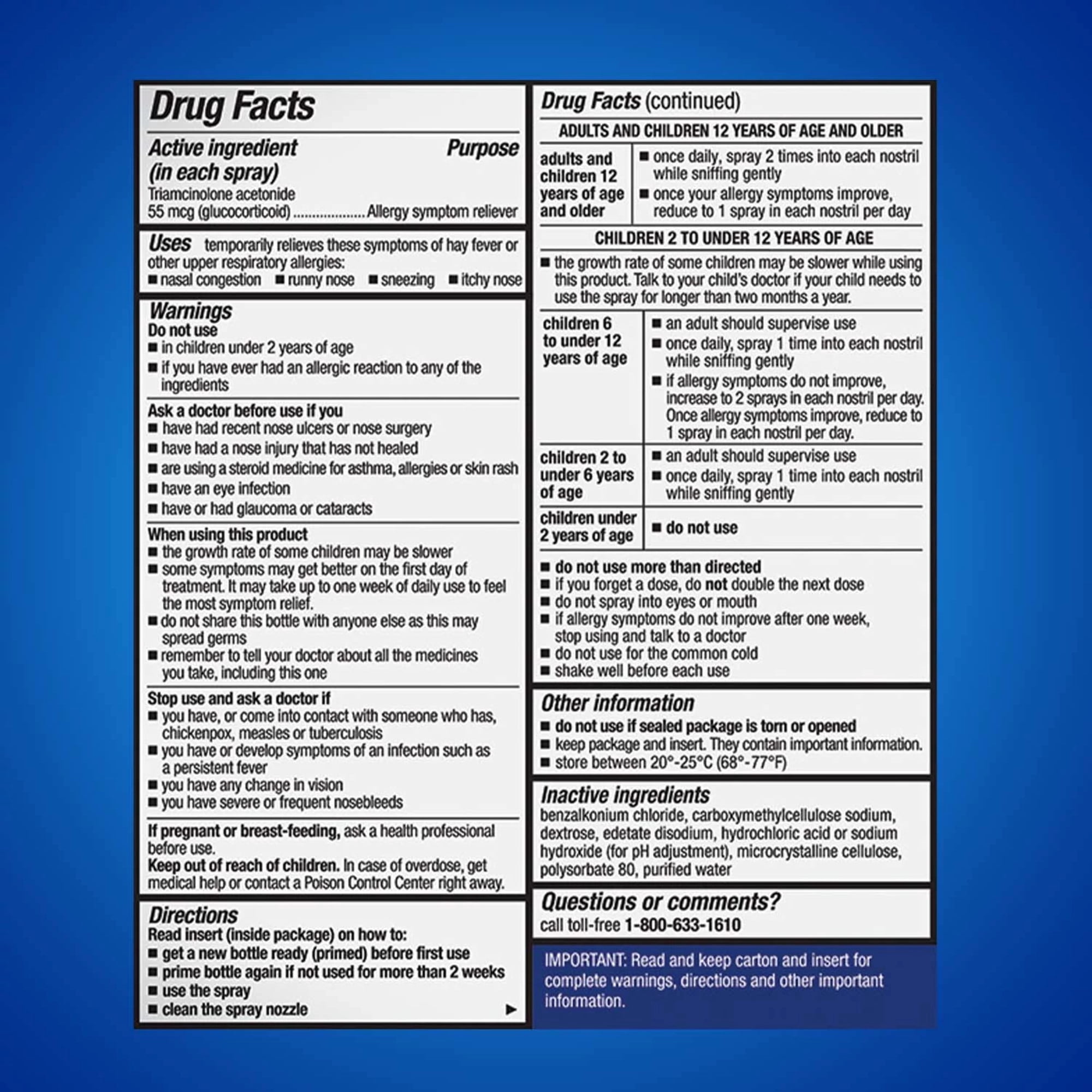Nasacort Allergy Nasal Spray for Adults, Non-Drowsy Relief for Congestion and Sneezing (0.57 fl oz) d5e3r