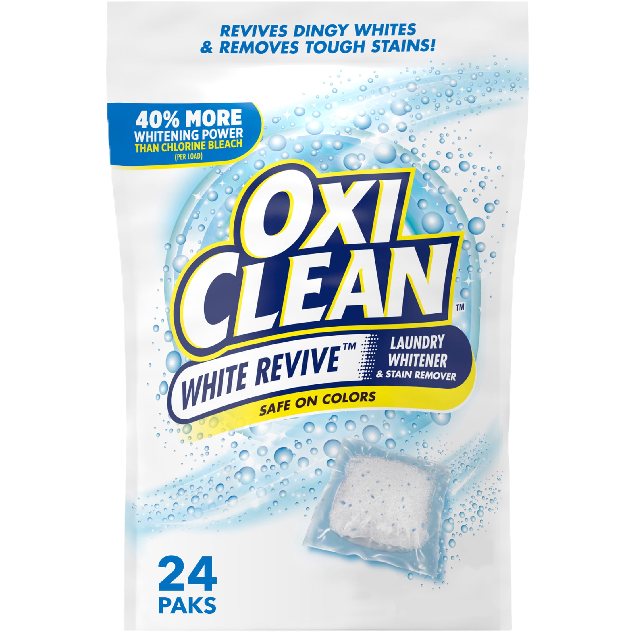 OxiClean White Revive Laundry Whitener and Stain Remover Power Paks (White, 72 Count) ervv7